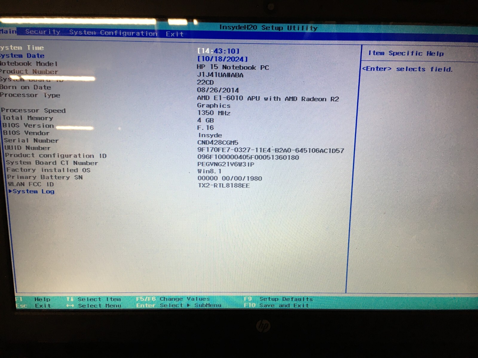 HP 15-g070nr | AMD E1-6010 1.35GHz | 4GB RAM | 120GB SSD #99