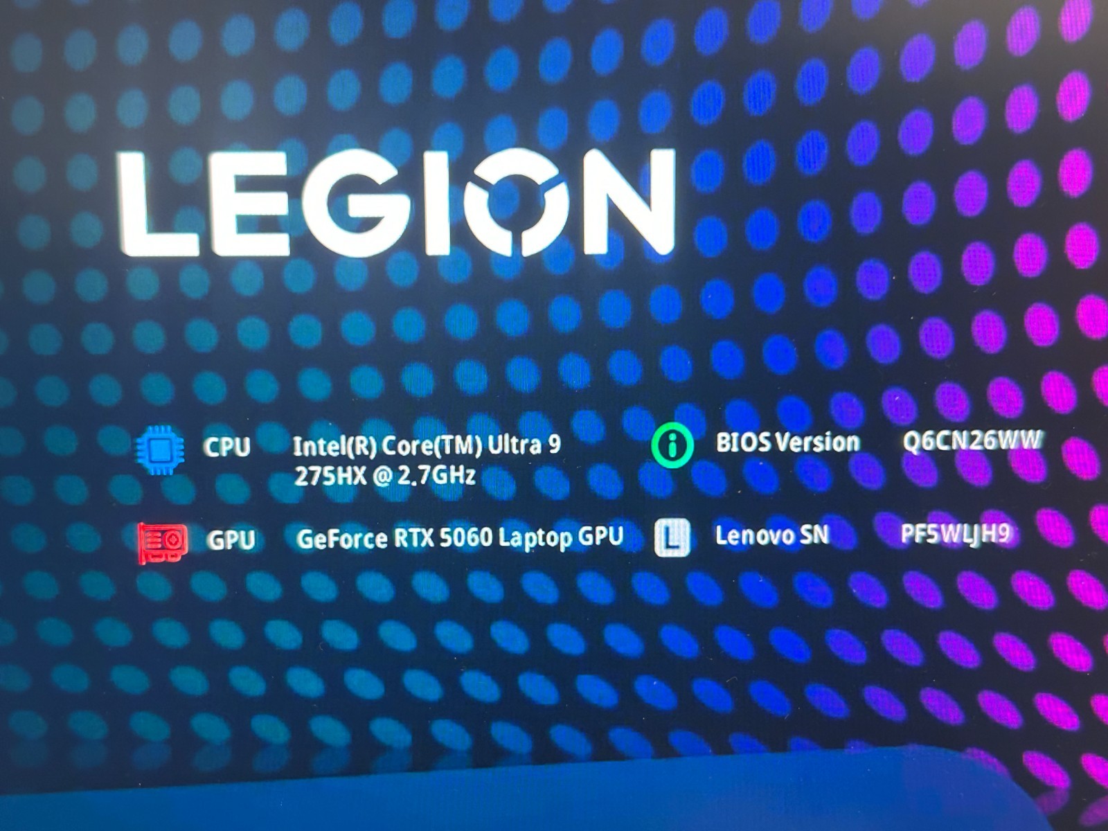 Lenovo Legion 5 16IAX10, Intel Core Ultra 9 275HX, 2.70 GHz 32 GB RAM, 1 TB NVMe