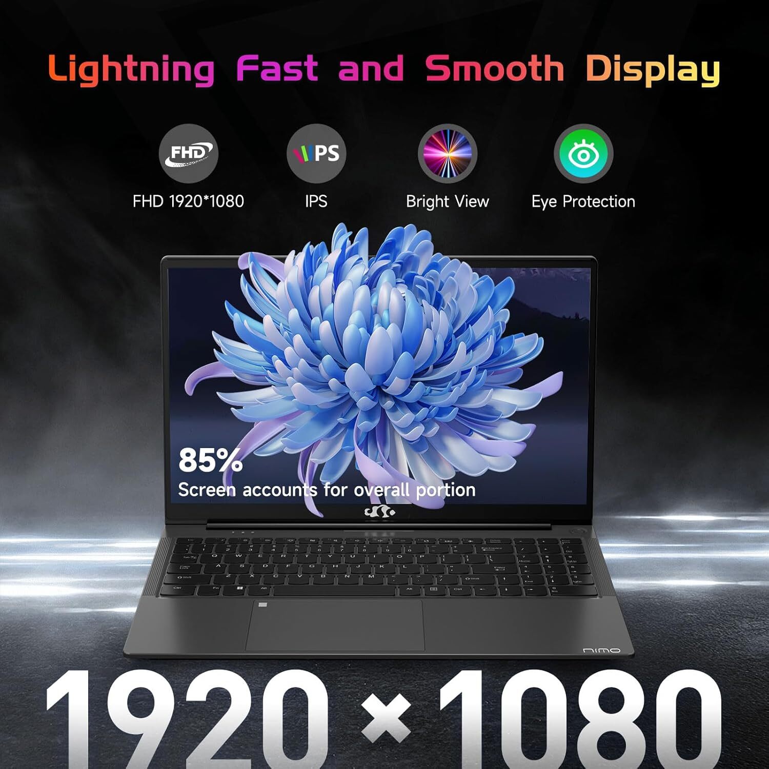 NIMO 15.6” Student Laptop 8GB RAM 128GB SSD Intel Pentium Quad-Core Win 11 home