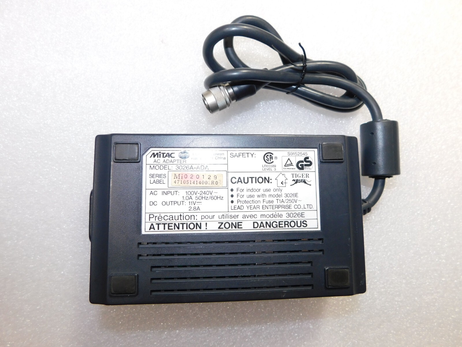 VINTAGE MITAC 3026E NOTEBOOK LAPTOP AC ADAPTER POWER SUPPLY CHARGER 3026A-ADA