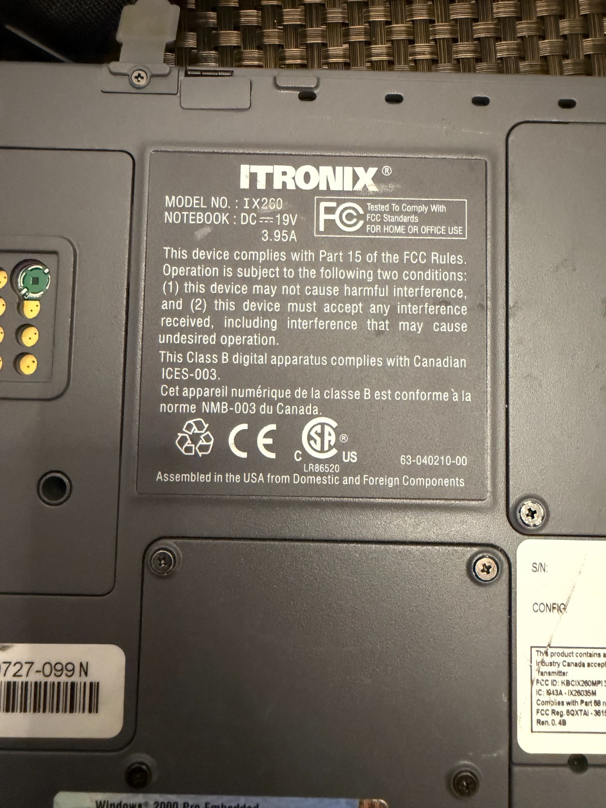 🖥️ Itronix GoBook II Celeron @1.8MHz, 1GB RAM w/AC adapter for PARTS OR REPAIR