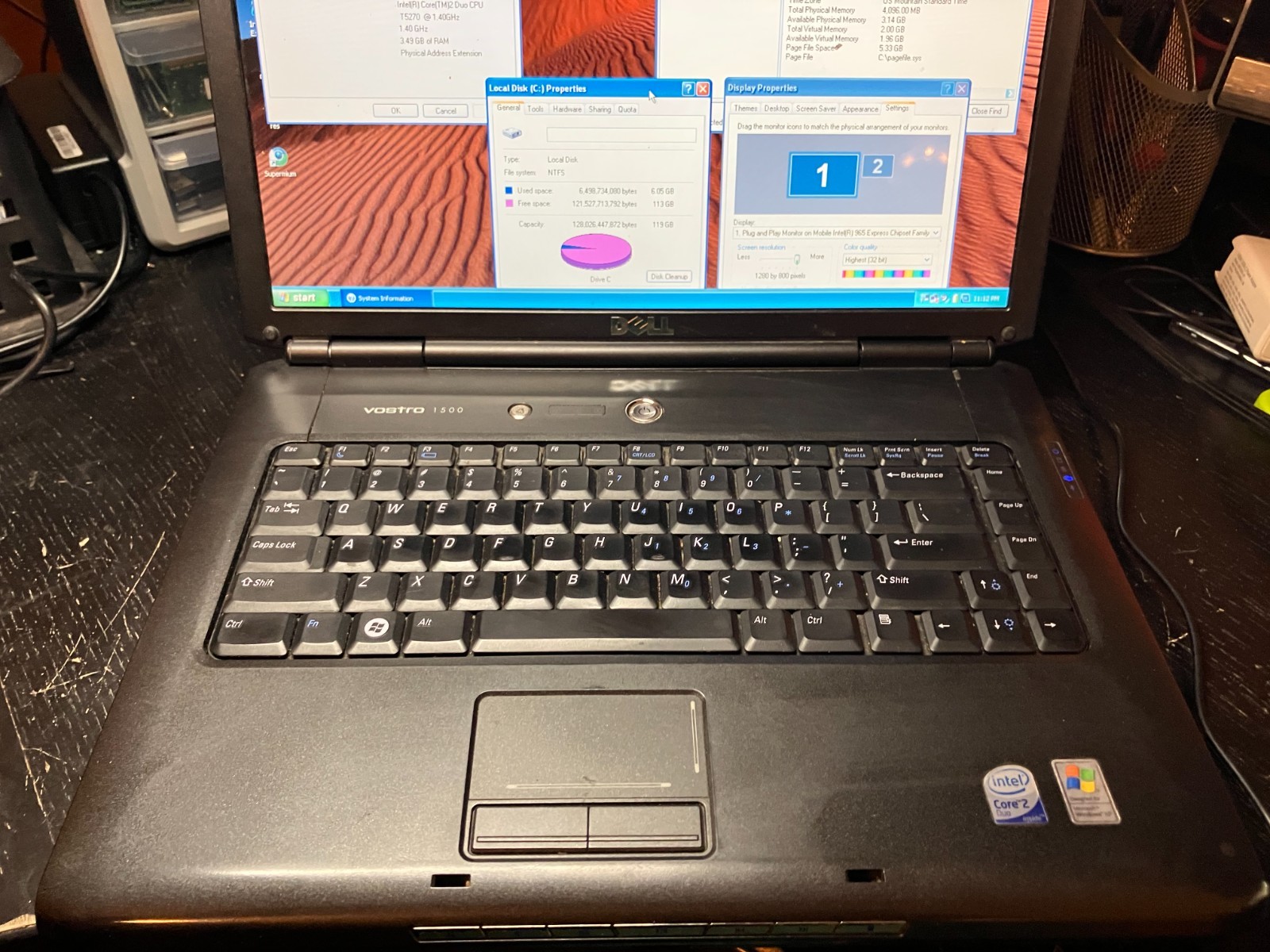 Dell Vostro 1500 Vintage Laptop 15″ C2D 1.4GHz 4GB RAM 120GB SSD Win XP HD Wifi