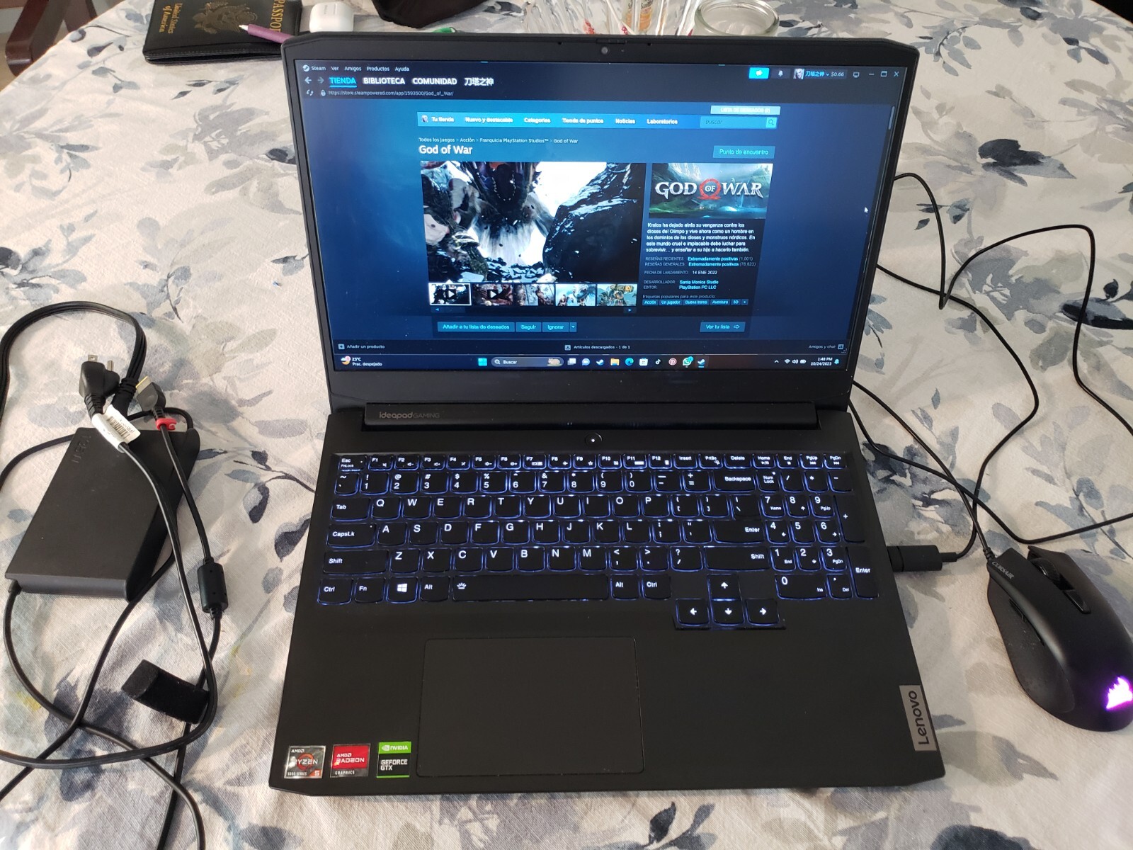 Laptop Lenovo Gaming, 15.6″ FHD Display 120Hz, AMD Ryzen 5 5600H, NVIDIA GeForce