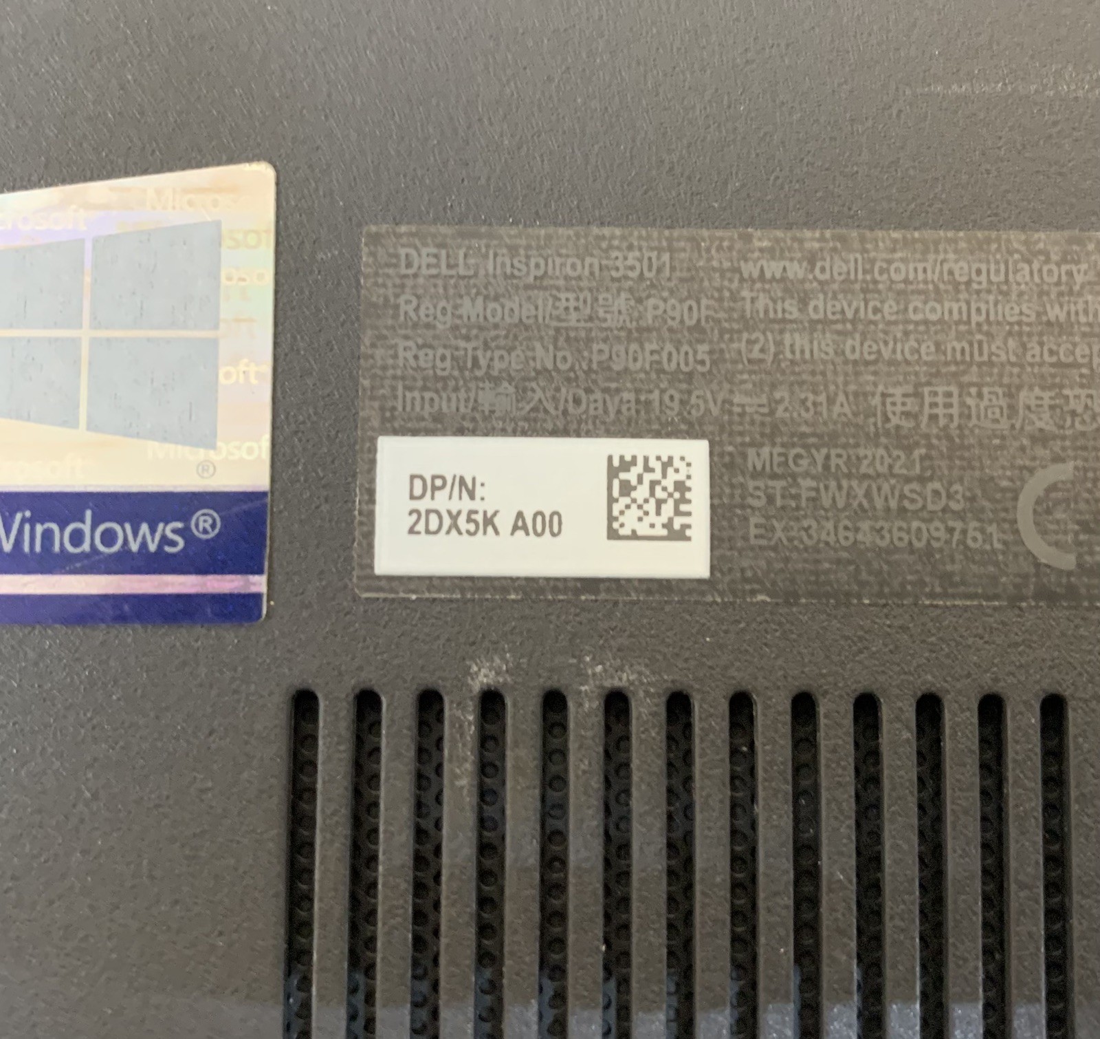 DELL INSPIRON 3501 15.6″ Intel Core i5-1135G7@2.4GHZ 12GB RAM 256GB SSD WIN 11P
