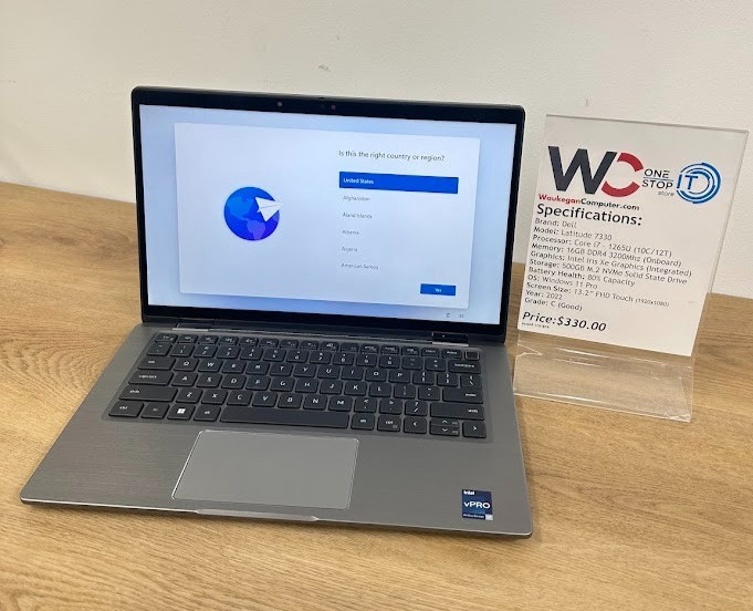 Dell Latitude 7330, Core i7 1265U, 16GB DDR4 Intel Iris Xe, 500GB SSD 2022 13.3″