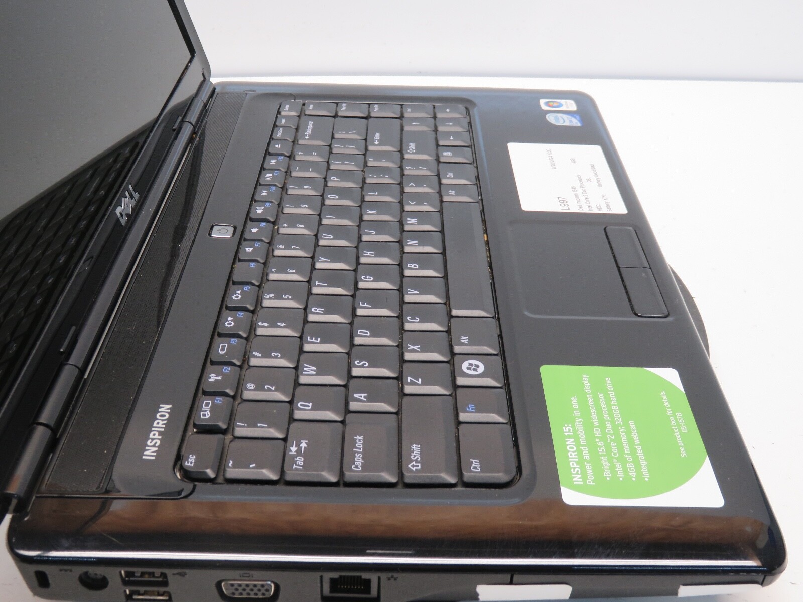 Dell Inspiron 1545 Intel Core 2 Duo T6400 2.00GHz 4GB 500 GB WIN XP No BAT