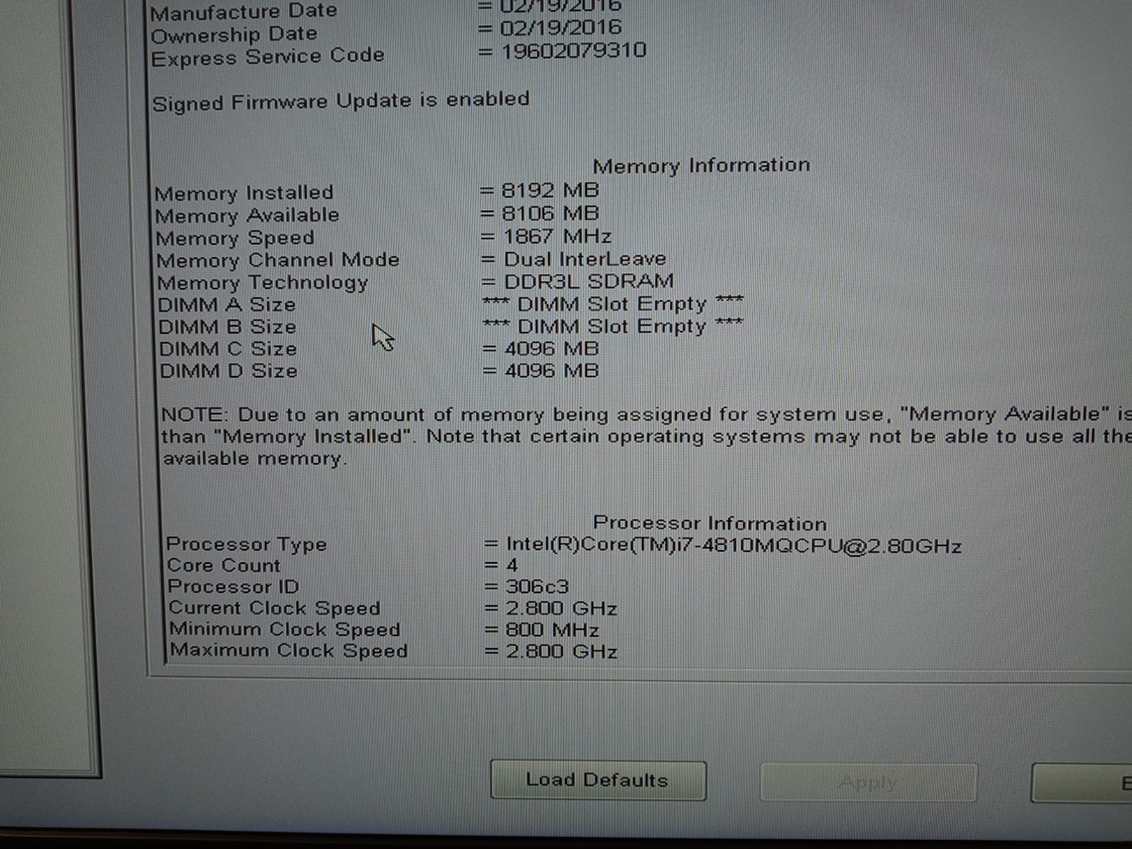 DELL PRECISION M4800 Laptop Intel Core I7-4810MQ 2.8GHz 8GB 0GB HDD NO AC-ADAPTE