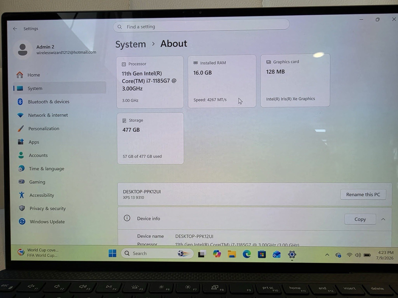 Dell XPS 13 9310 (11th Gen i7 intel @ 3.00GHz) Touchscreen 3.5k OLED 3456 x 2160