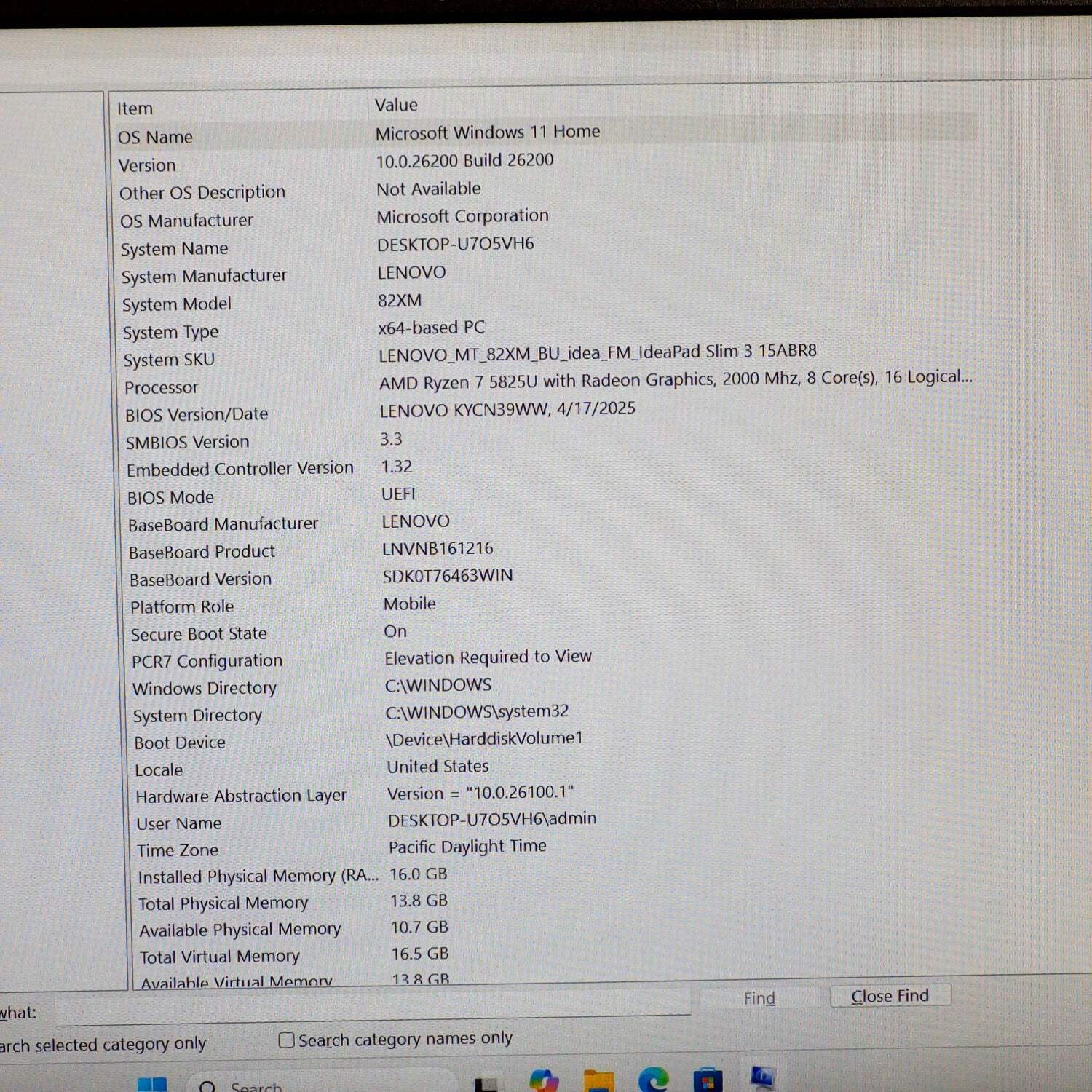 Lenovo IdeaPad 3 15ABR8 15.6″ Ryzen 7 5825U 2.0GHz 16GB RAM 512GB SSD