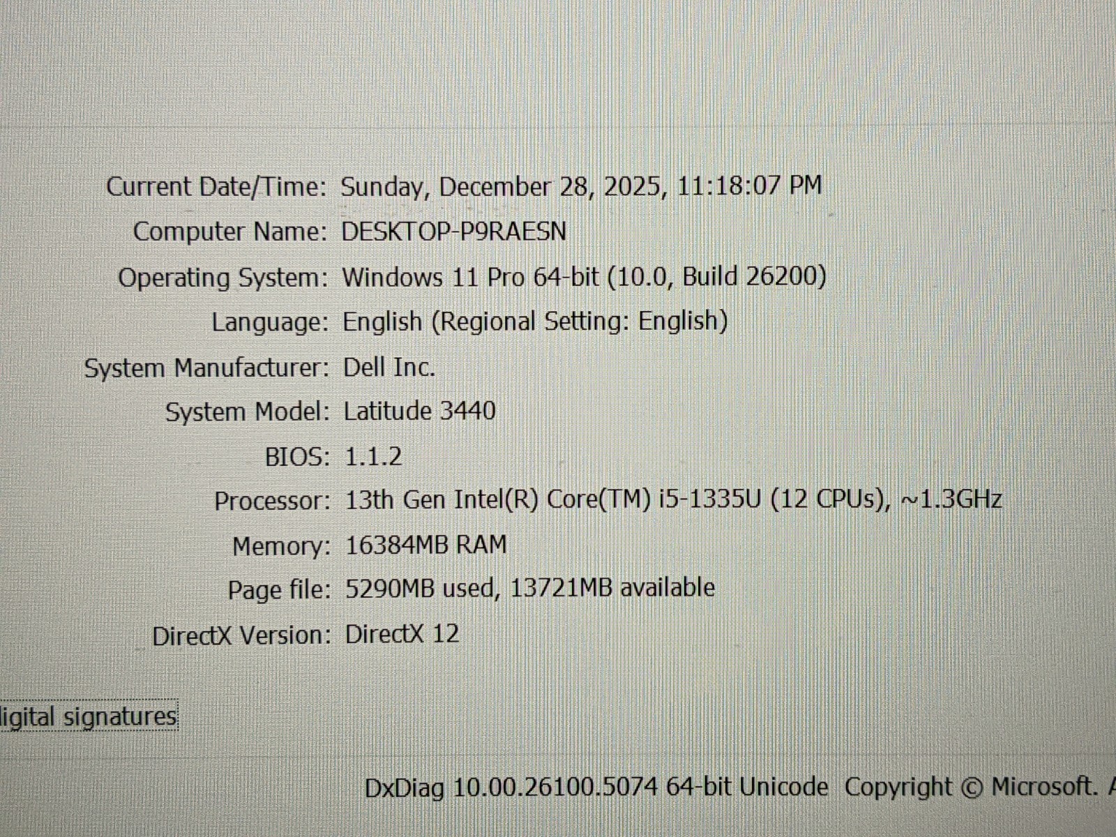 Dell Latitude 3440 14″FHD i5-1335U 1.3GHz 16GB 256GB SSD W11P WARRANTY-07/26 +PA