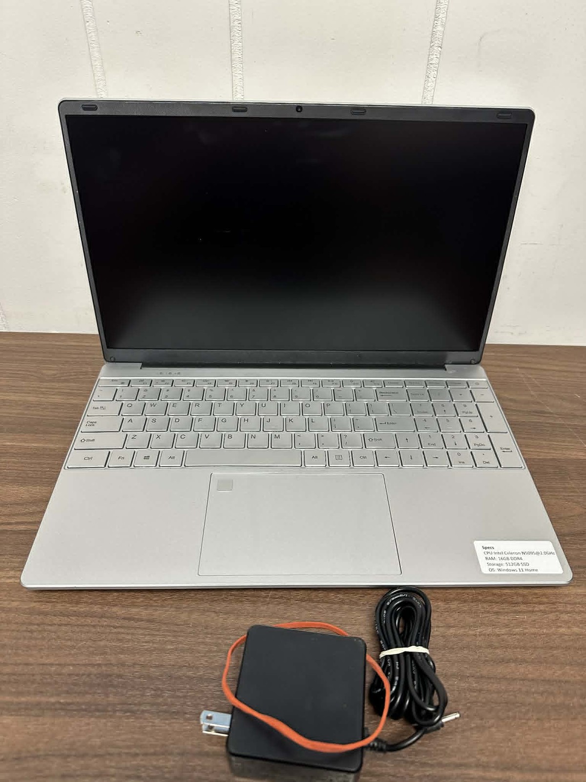 Silver 15.6 Inch Laptop Intel Celeron N5095 2.0 GHz 16 GB RAM DDR4 512 GB