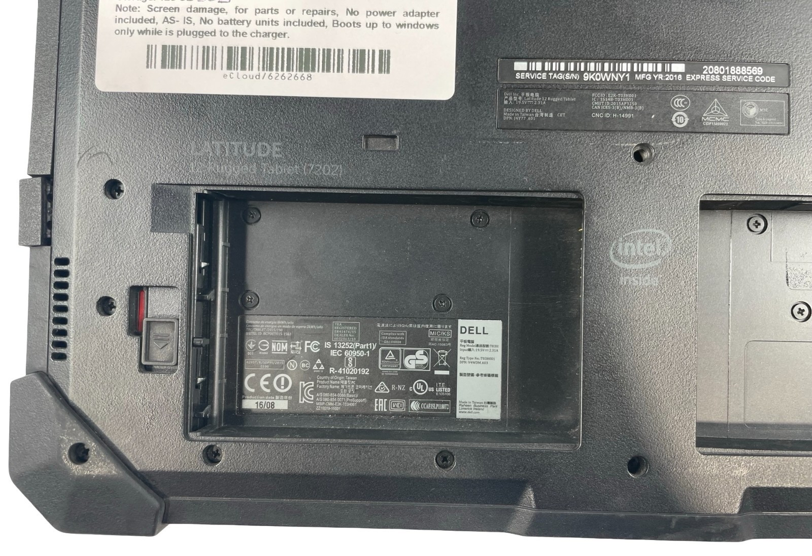 DELL Latitude 12 Rugged Tablet 7202 11.6″ Intel M-5Y71 8GB RAM, 128GB Win. 10Pr