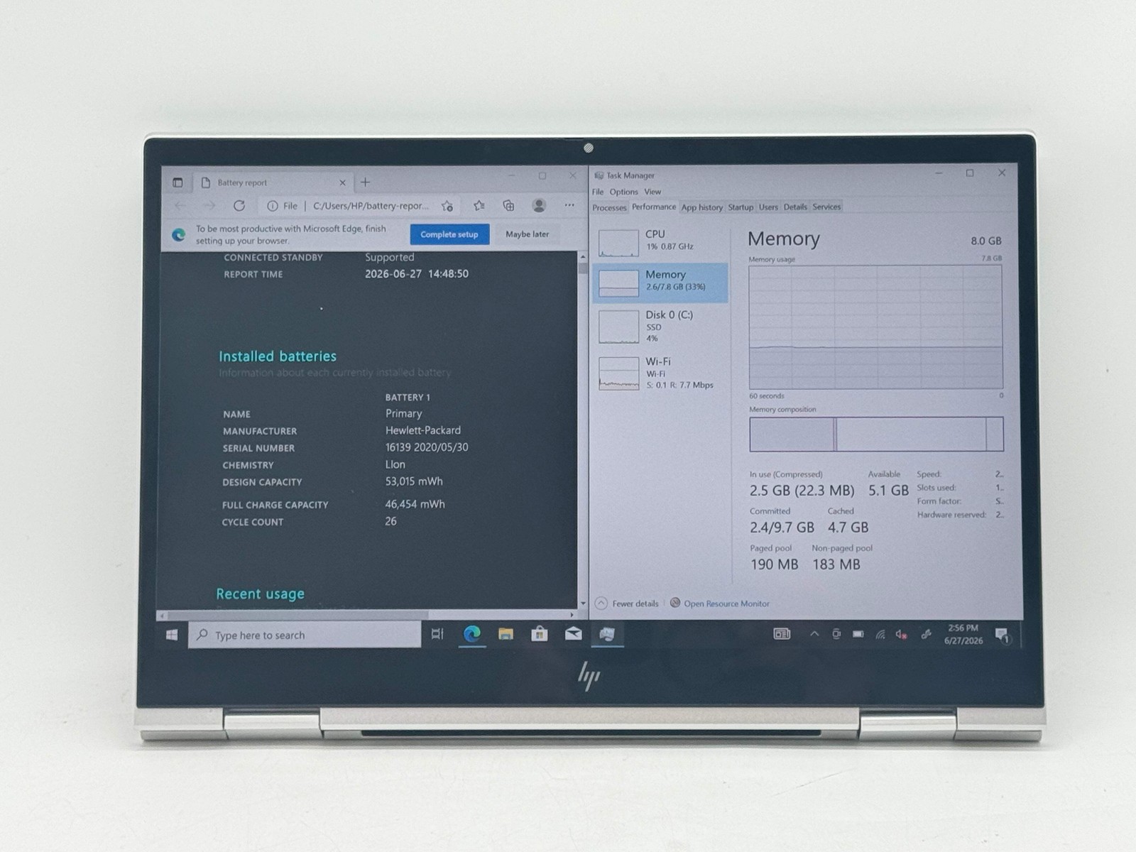 HP EliteBook x360 830 G7 13.3″ i5-10210U 8GB 256GB SSD Touch 2-in-1