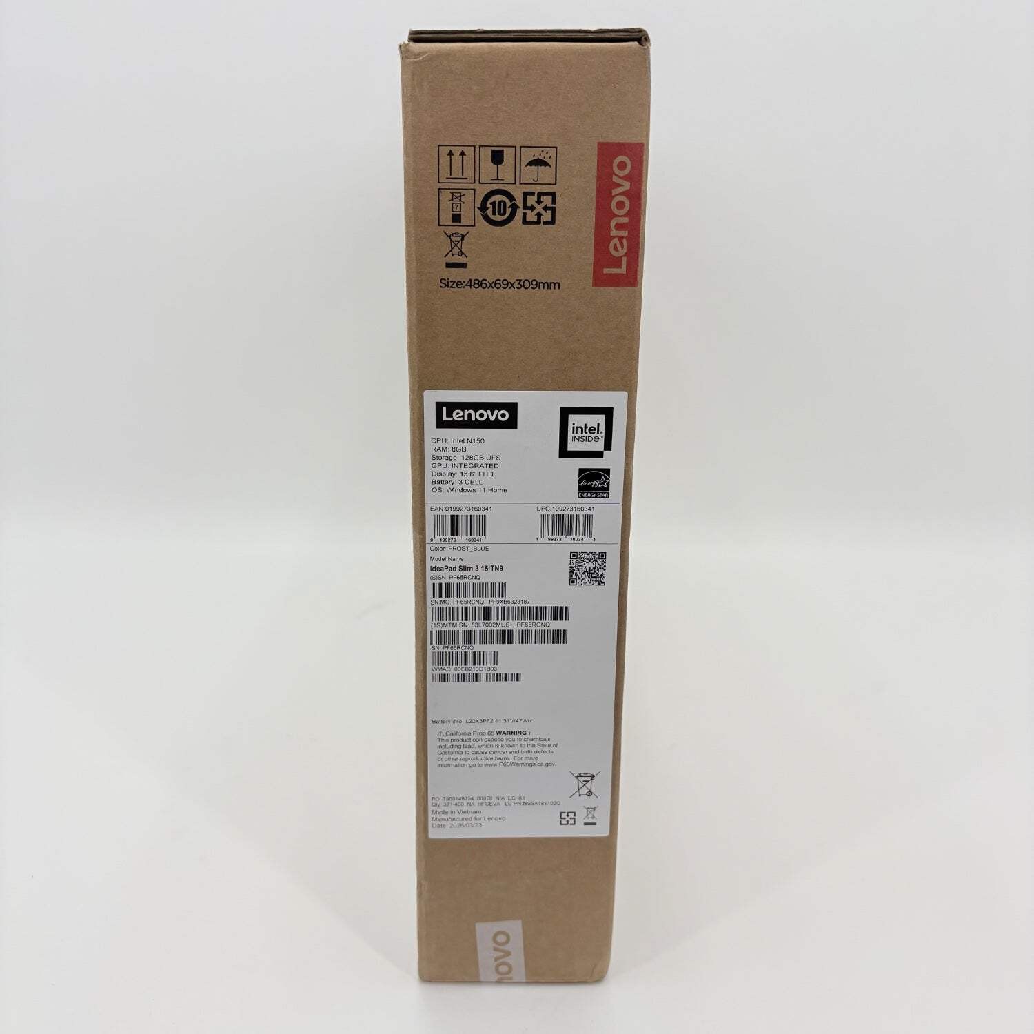 New Lenovo IdeaPad Slim 3 15ITN9 15.6″ N150 1.0GHz 8GB RAM 128GB SSD