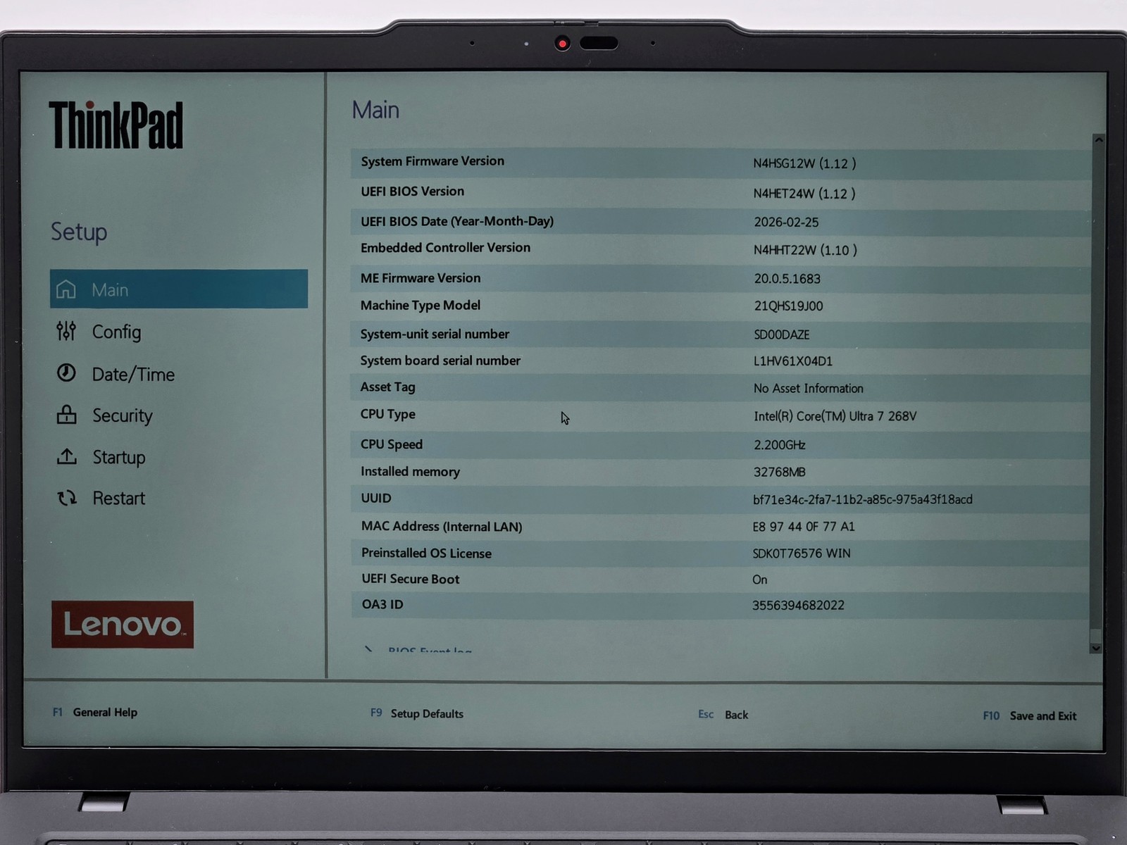 Lenovo ThinkPad T14 Gen 6 14″ FHD+ ULTRA 7 268V 512GB SSD 32GB W11P Webcam