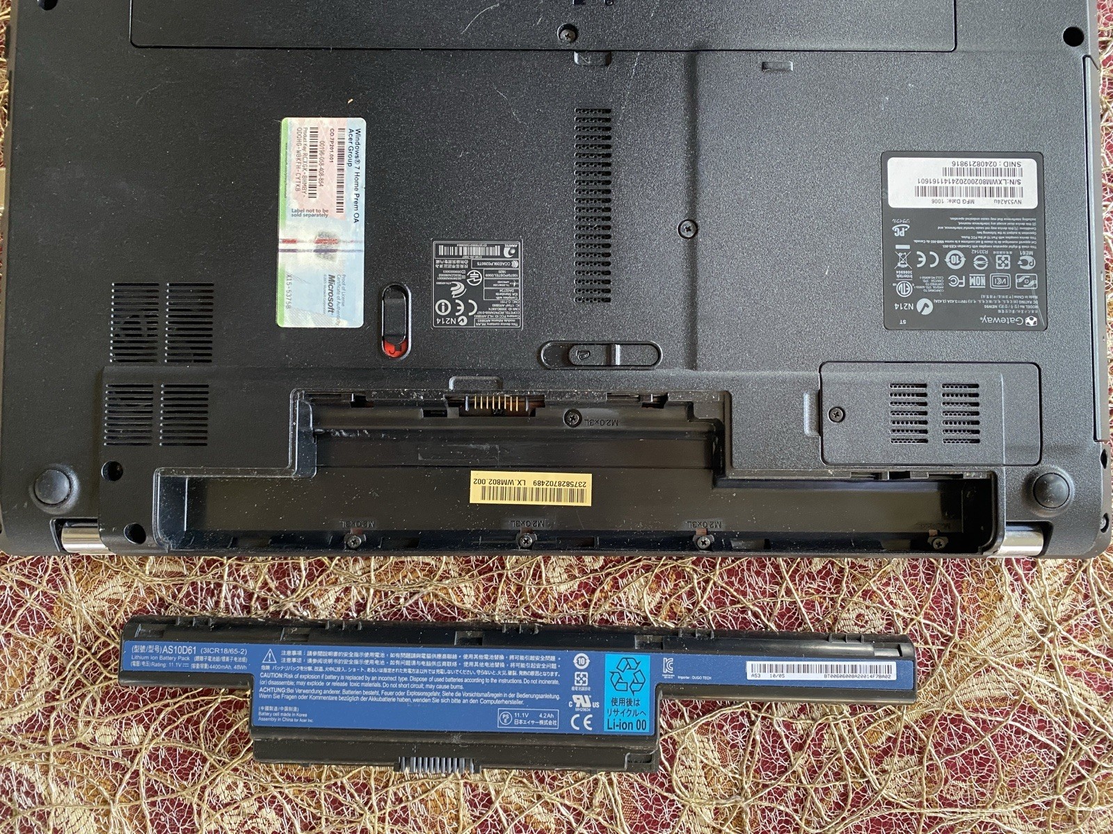 Gateway NEW95 Notebook AMD Vision Processor System Unit For Parts/Repair
