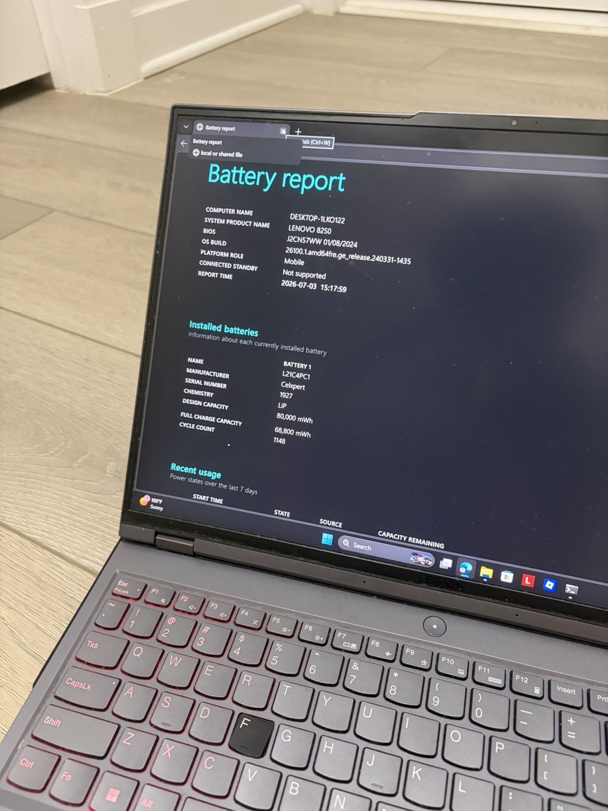 Lenovo Legion 5 Pro 16IAH7 16″ (512GB, Intel Core i7 12th Gen., 4.70 GHz, 16GB,