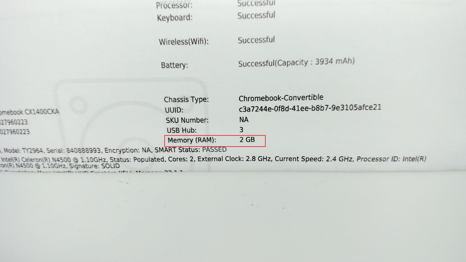 Asus Chromebook CX1 14″ Intel Celeron N4500 4GB 64GB CX1400CKA-DB44 PC1701507