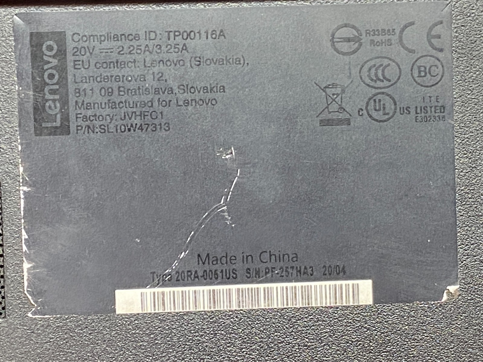 Lenovo Thinkpad E14 i3-10110u No RAM/SSD – Plays Chime, No POST PARTS