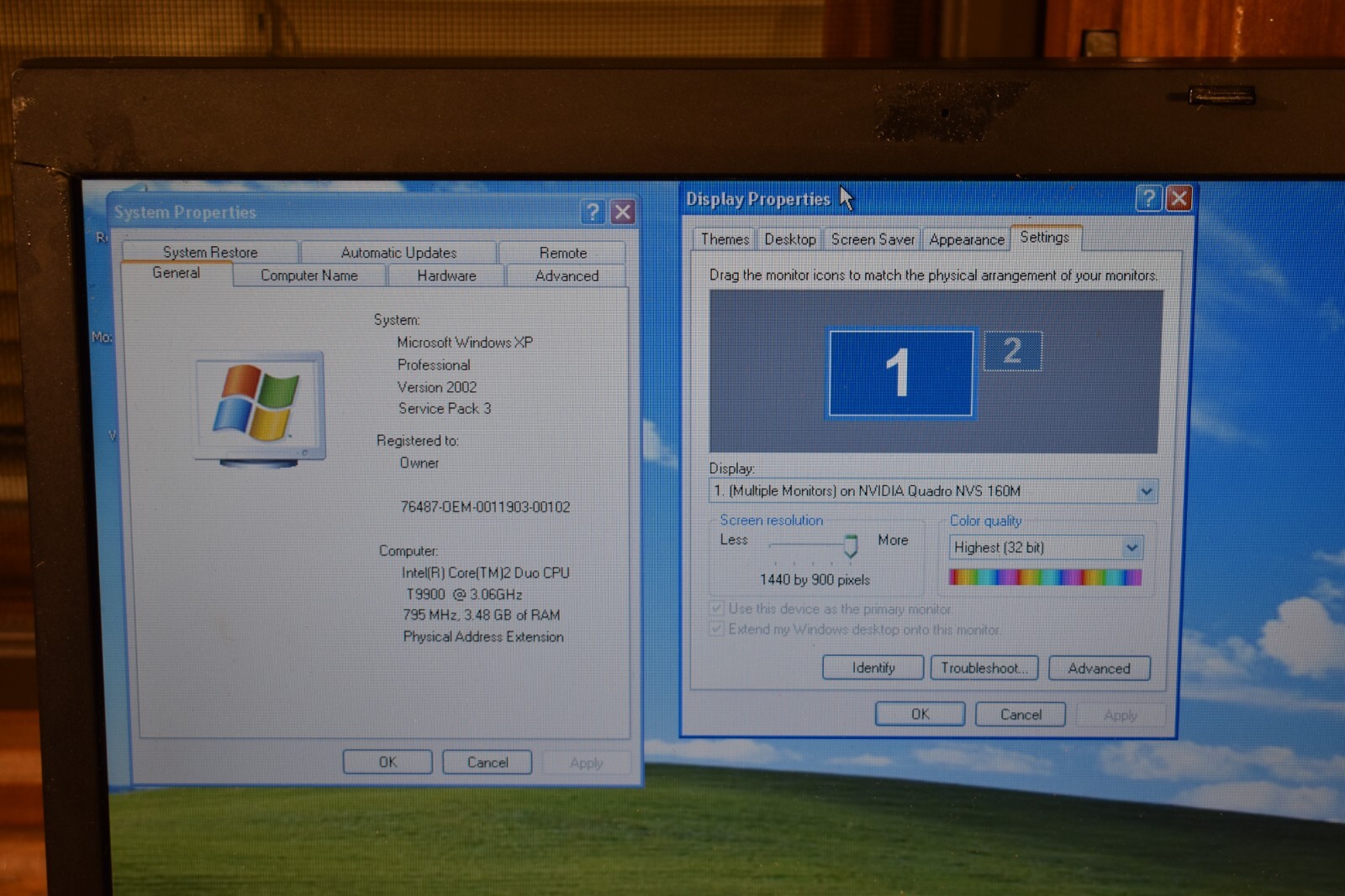 Dell Latitude E6500 Core 2 Duo T9900 3.06GHz 640GB Windows XP NVidia NVS 160M