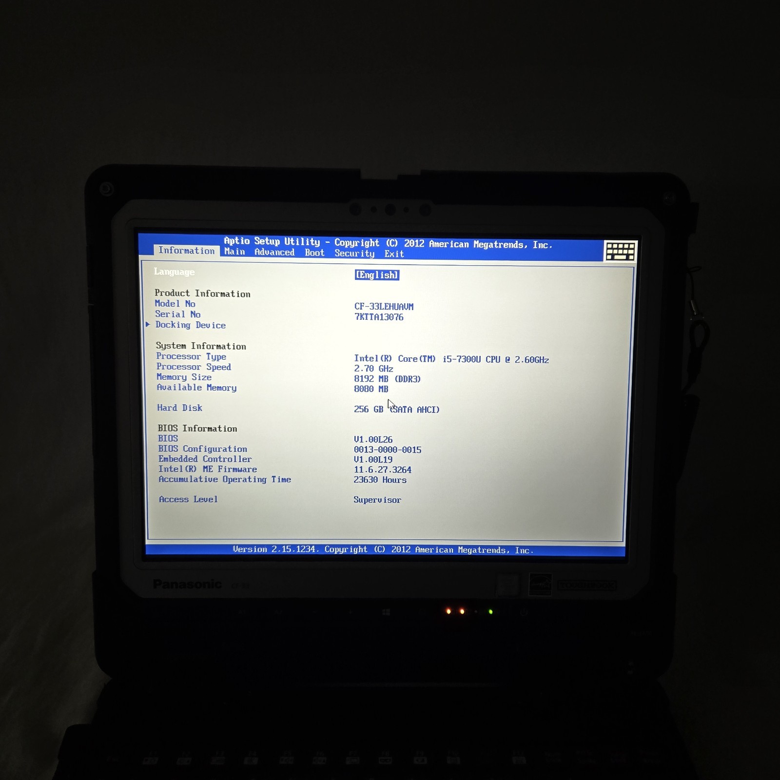 Panasonic Toughbook CF-33 i5-7300U 2.6GHz 256GB SSD 8GB Ram 4G — W11 — Grade B