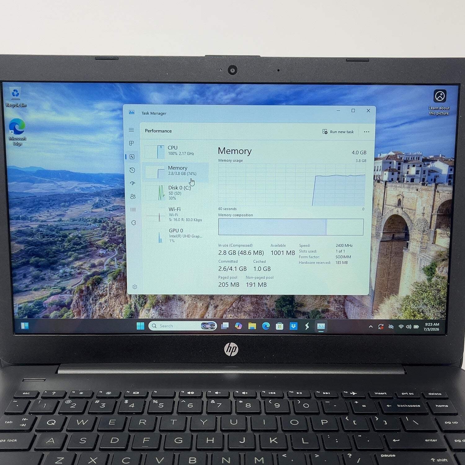 HP Stream 14-cb174wm 14″ Celeron N4020 1.1GHz 4GB RAM 64GB SSD