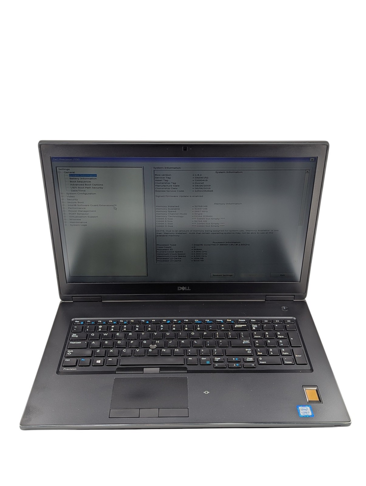 DELL PRECISION 7730 17″ i7 2.60GHz 32GB RAM 1TB – Grade D