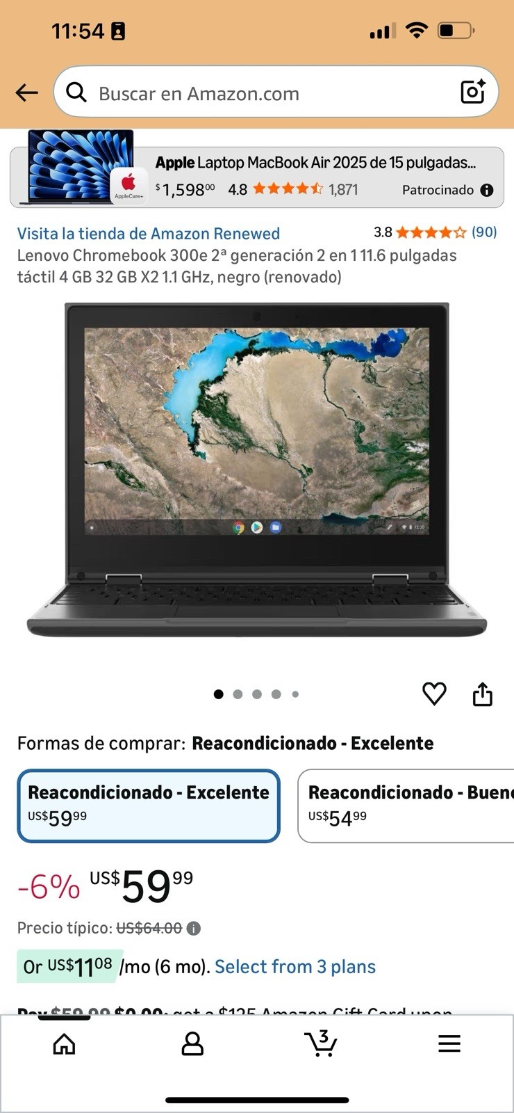 Lenovo 300e Chromebook 2nd Gen 81MB0066US 11.6 Touchscreen Rugged 2 in 1 Chrome