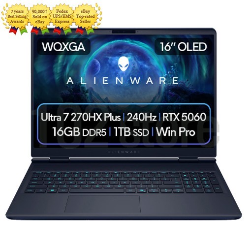 Dell Alienware 16X Aurora DAC16251L-WP01 U7 270HX Plus RTX5060 16GB 1TB Laptop