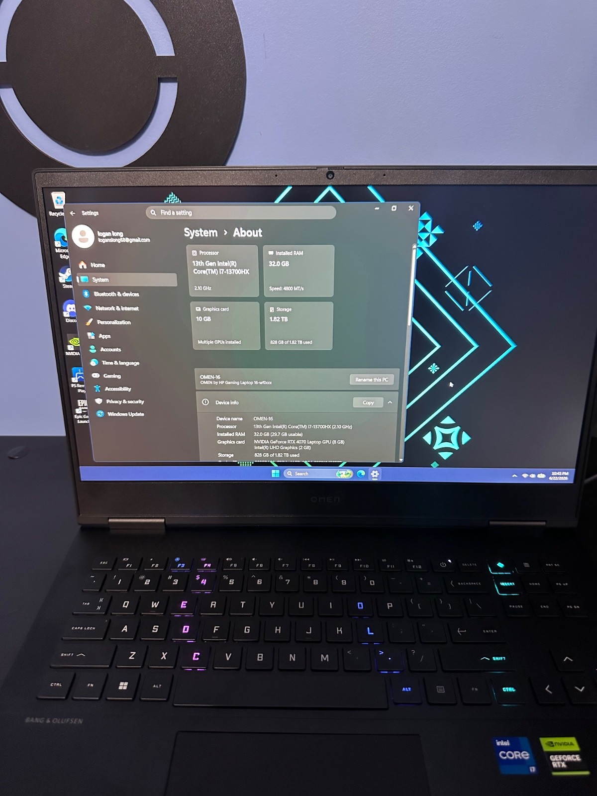 HP OMEN 16 16in i7-13700HX 32GB 2TB Samsung Pro SSD RTX 4070 Win11 Black