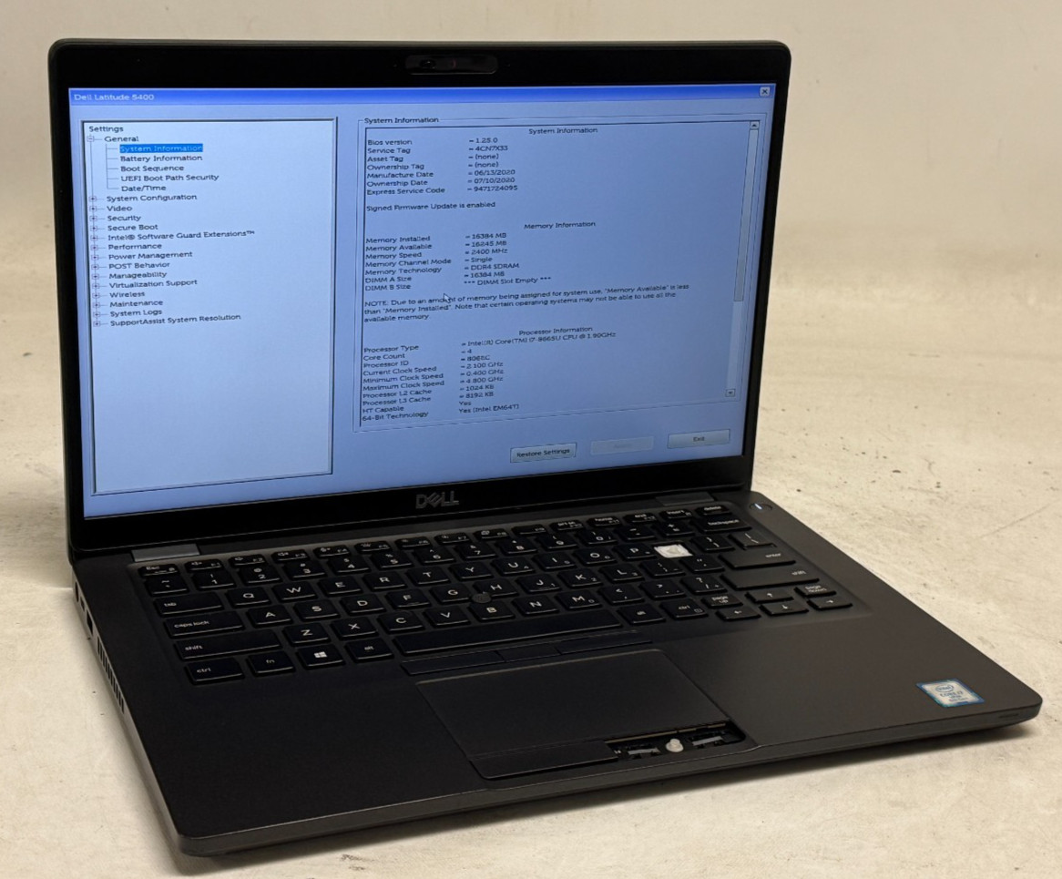 Dell Latitude 5400 14″ (i7-8665u 1.90GHz – 16GB RAM – 512GB SSD – Win11Home)*