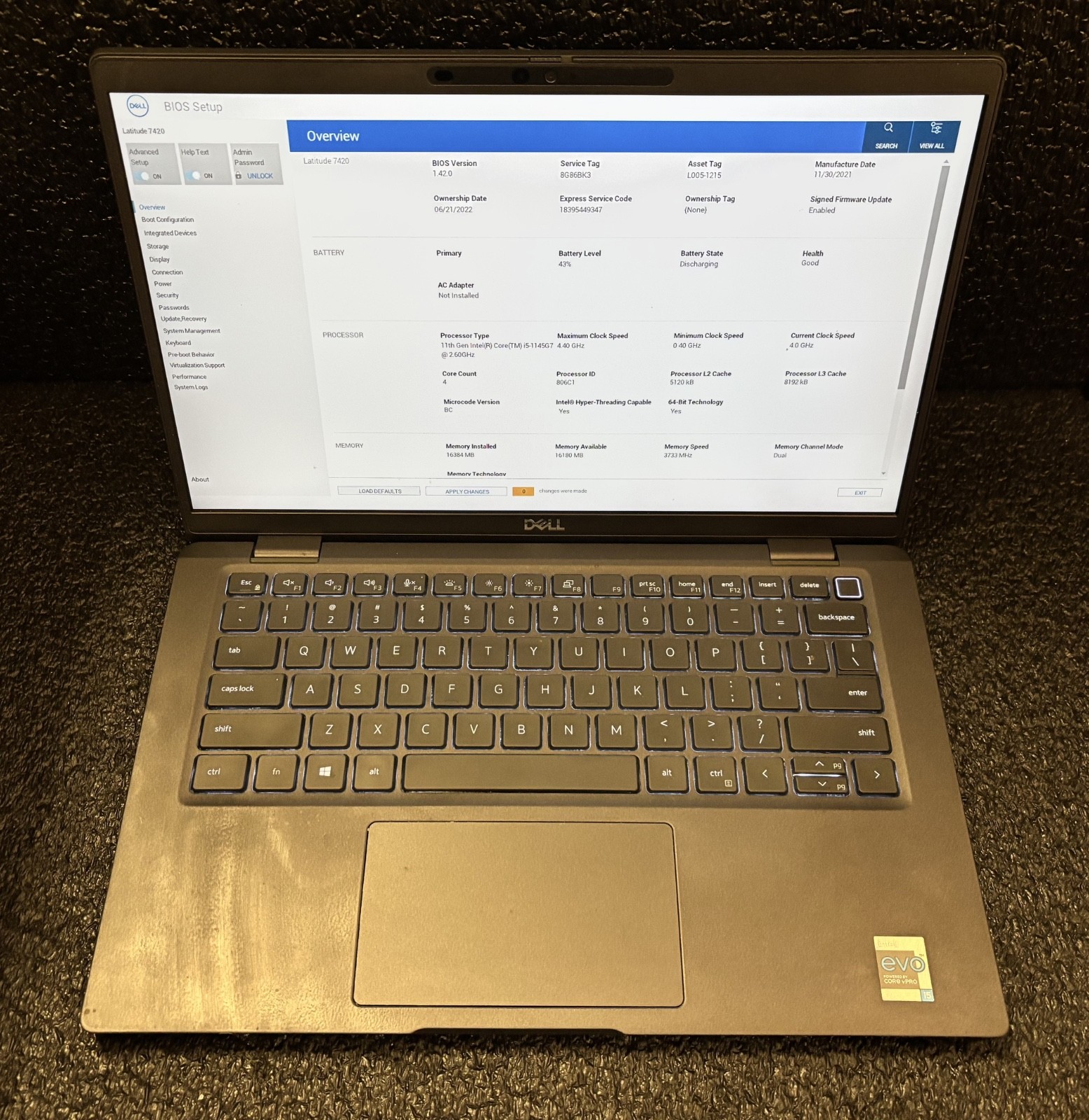 Dell Latitude 7420 14″ i5-1145G7 | 16GB | NO SSD/FOR PARTS | READ DESCRIPTION