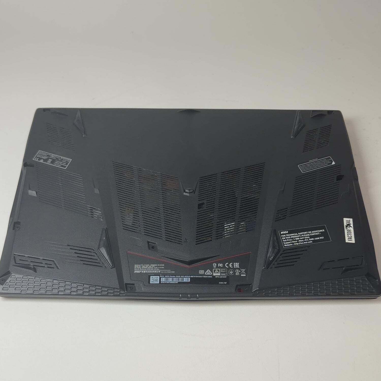MSI Raider GE63 9SE 15.6″ i7-9750H 2.6GHz 32GB RAM 1TB SSD GeForce RTX 2060