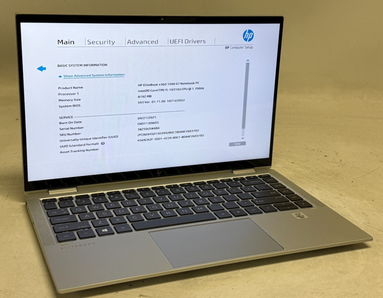 HP EliteBook x360 1040 G7 2in1 14″ (i5-10310u – 8GB RAM – 256GB SSD – Win11Home)