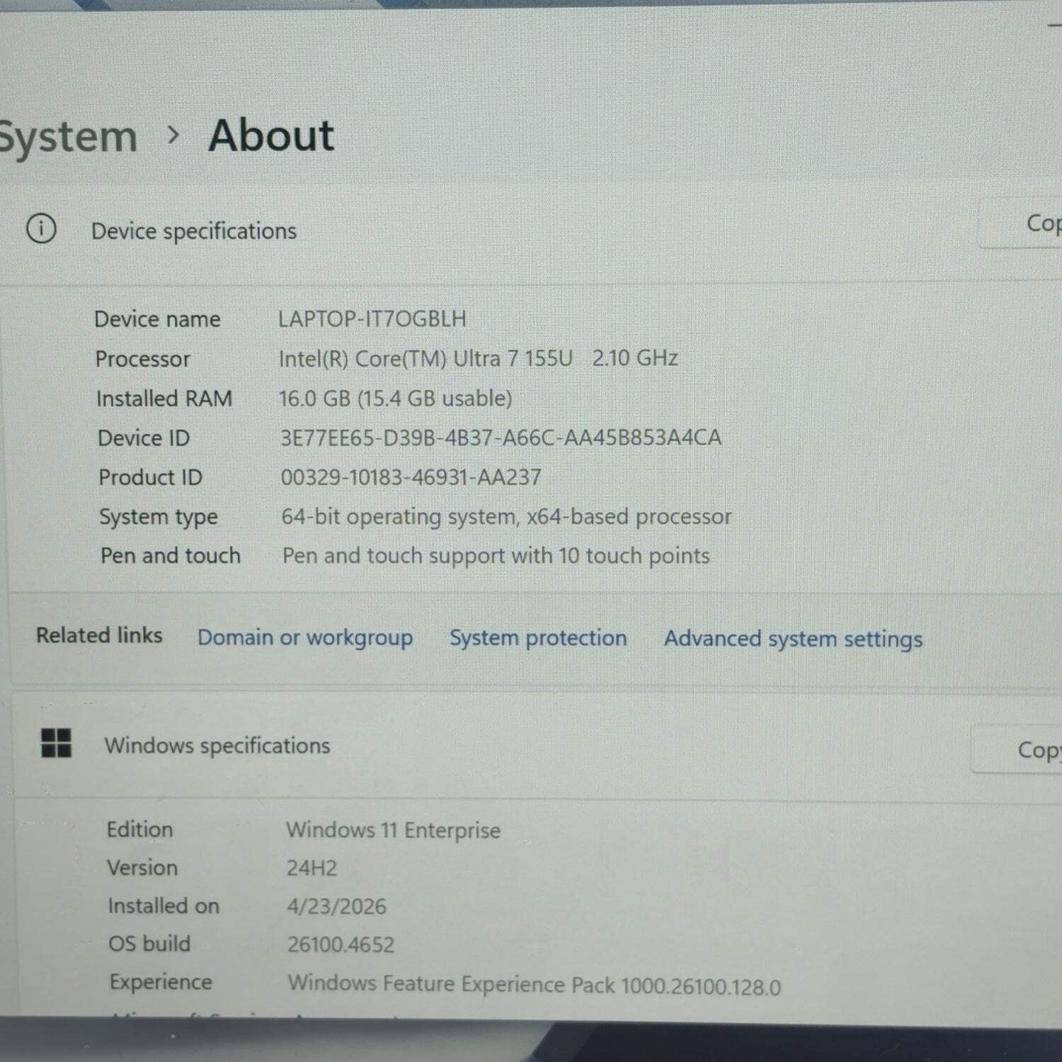 Asus ExpertBook B3 B3404CM 14″ Core Ultra 7 155U 2.1GHz 16GB RAM 512GB SSD