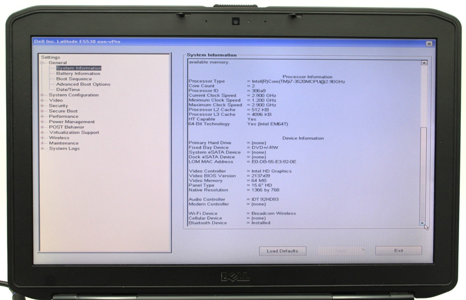 Dell Latitude E5530 i7-3540M@3.00GHz 4GB DDR3 NO STORAGE OR OS *USED/TESTED*