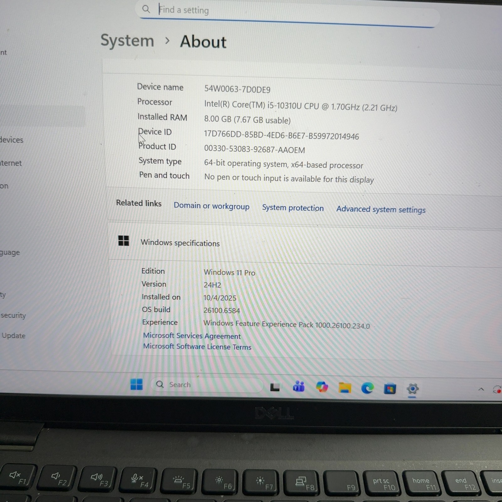 Dell Latitude 7410 Laptop i5-10310U 8GB RAM 238GB SSD Windows 11 Pro