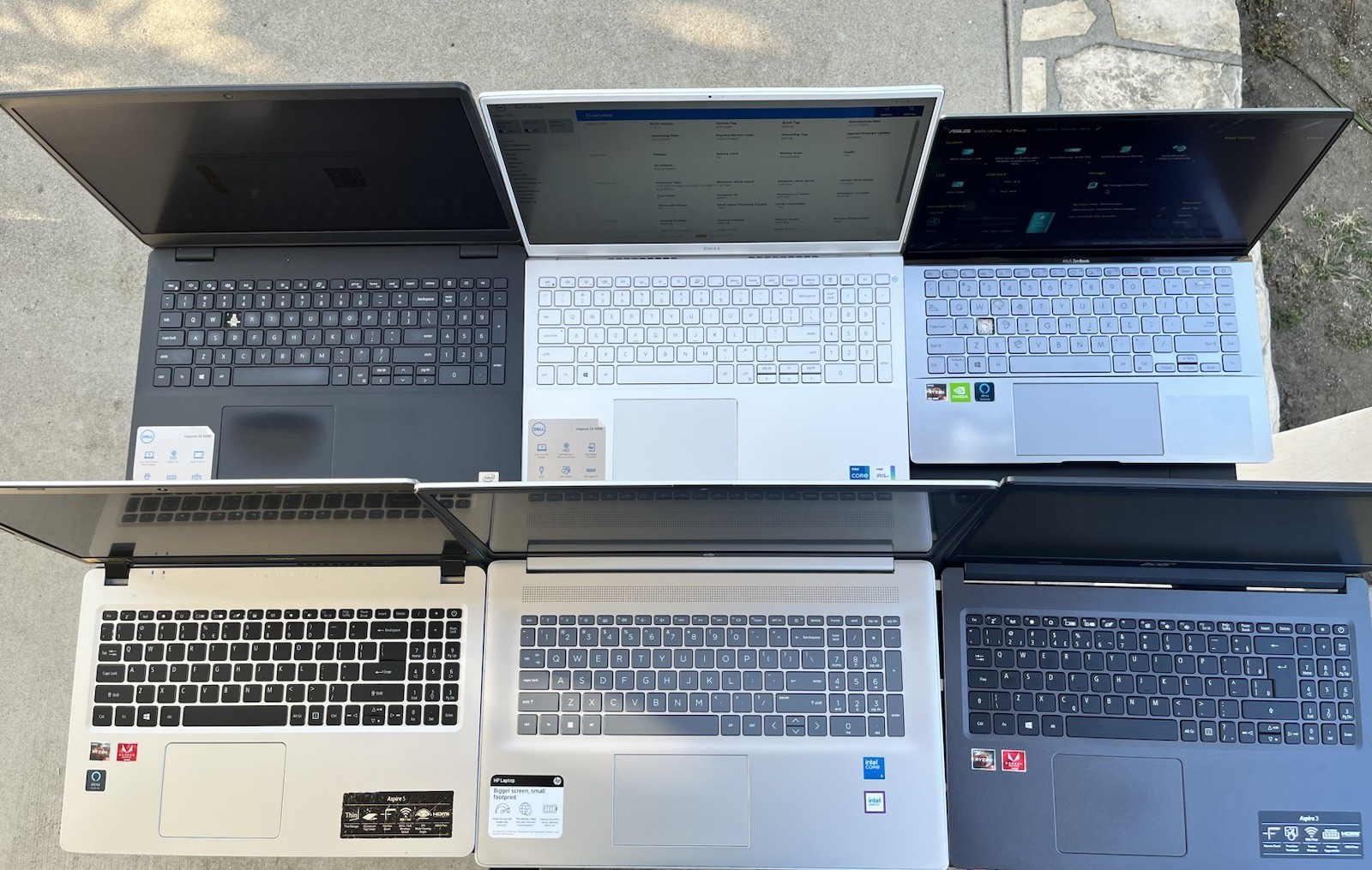 Laptop Lot of 6 |Ryzen/Intel/Nvidia/HP/Dell/Acer| For Parts or Repair