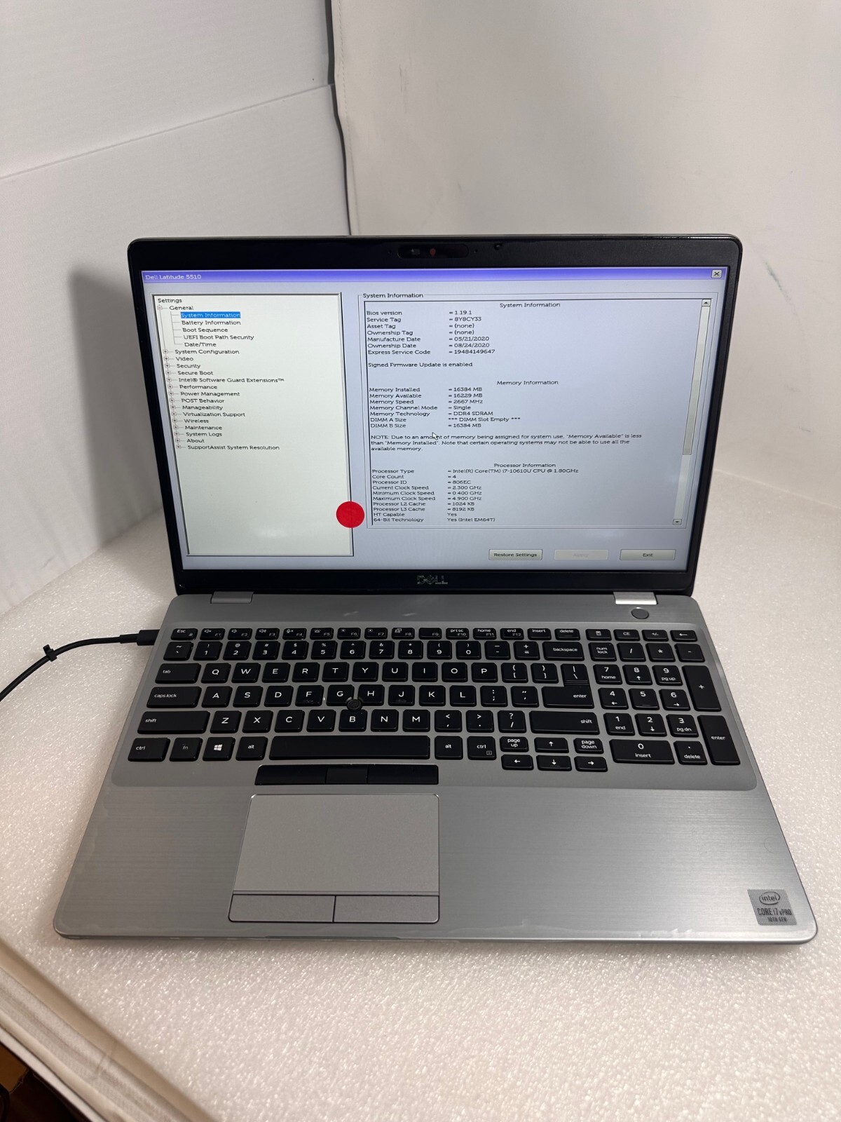 Dell Latitude 5510 15.6″ Intel Core i7-10610U 16GB RAM 512gb SSD