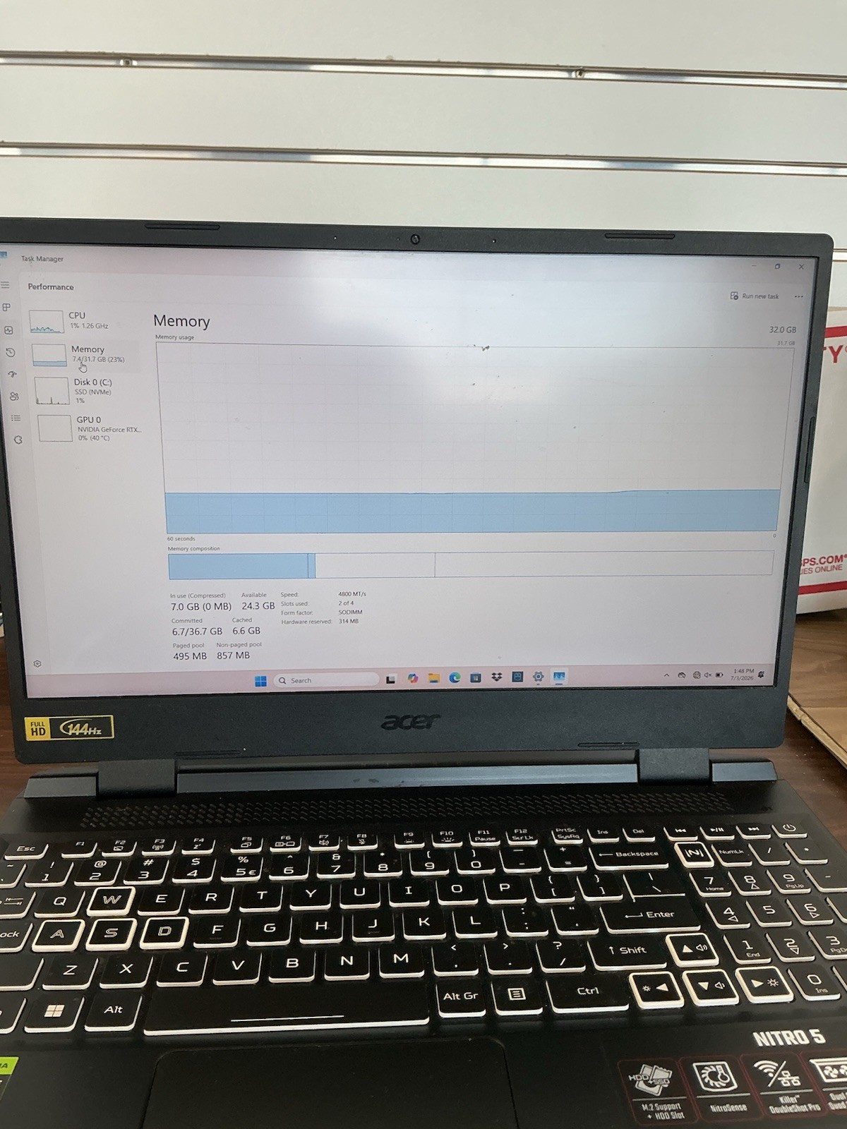 Acer Nitro 5 15.6″ Gaming Laptop i5-12500H RTX 3050 16GB RAM 1 TB SSD Black