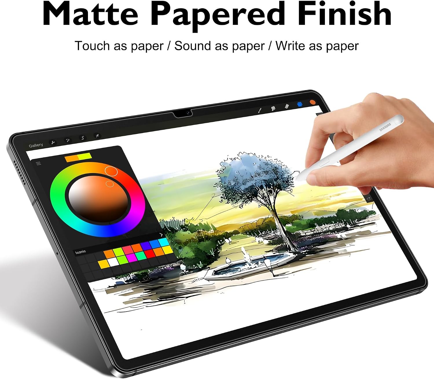 2 Pack Like Paper Glass Screen Protector for Samsung Galaxy Tab S10 Lite/S10 FE/