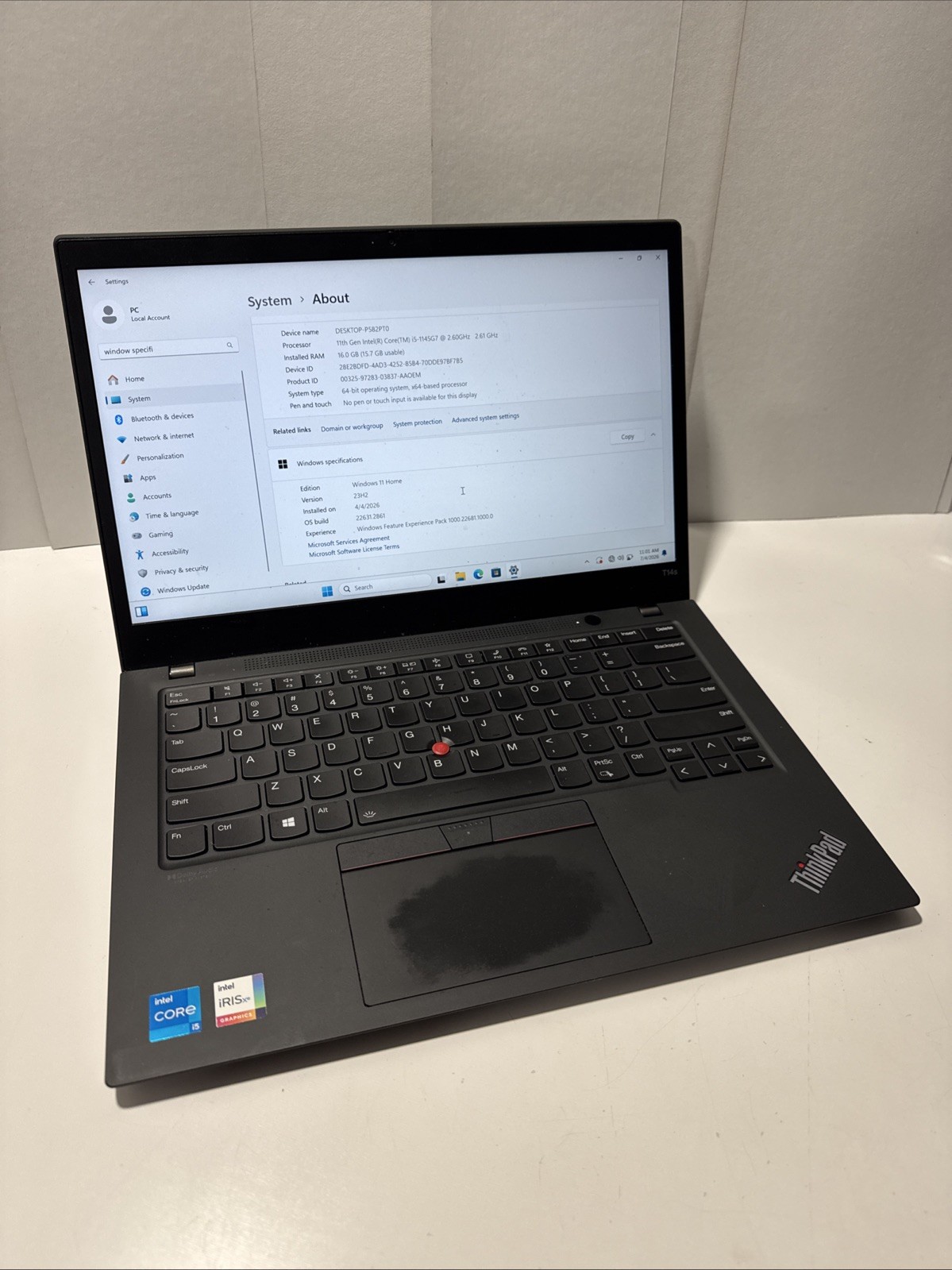 Lenovo ThinkPad T14s Gen 2 Black FHD i5-1145G7 2.60GHz 16GB 512GB SSD Excellent