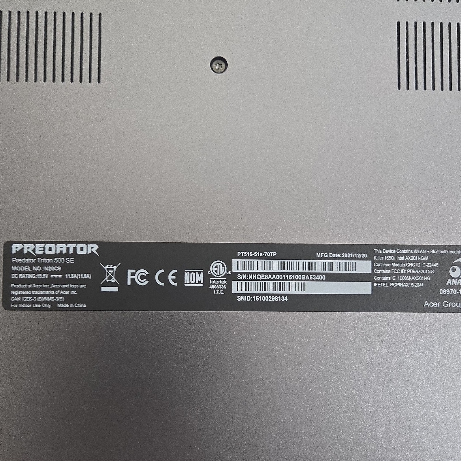 Acer Predator Triton 500 SE 16in i7 16GB 1TB SSD RTX 2560×1600 165Hz