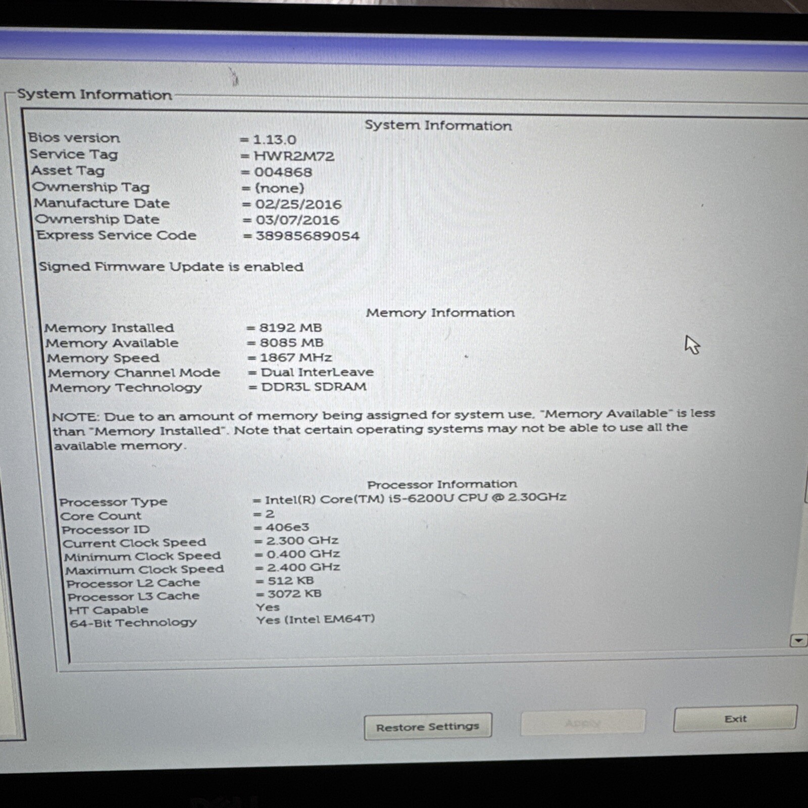 Dell XPS 13 9350 – i5-6200U 8GB/256GB Windows 11 Laptop