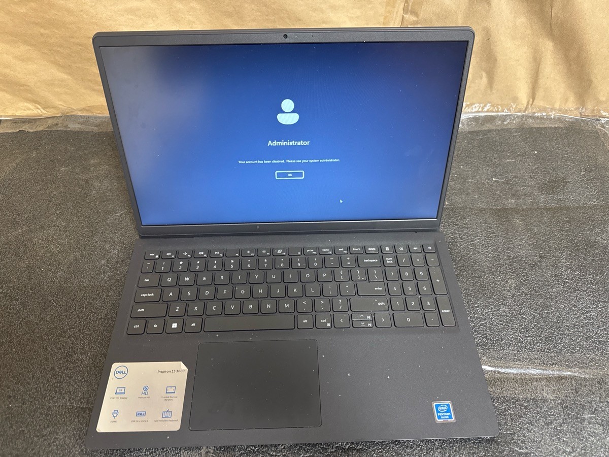 DELL COMPUTER INSPIRON 15 3000 SERIES ADMINISTRATION/ ACCOUNT LOCKED (R7A013312)