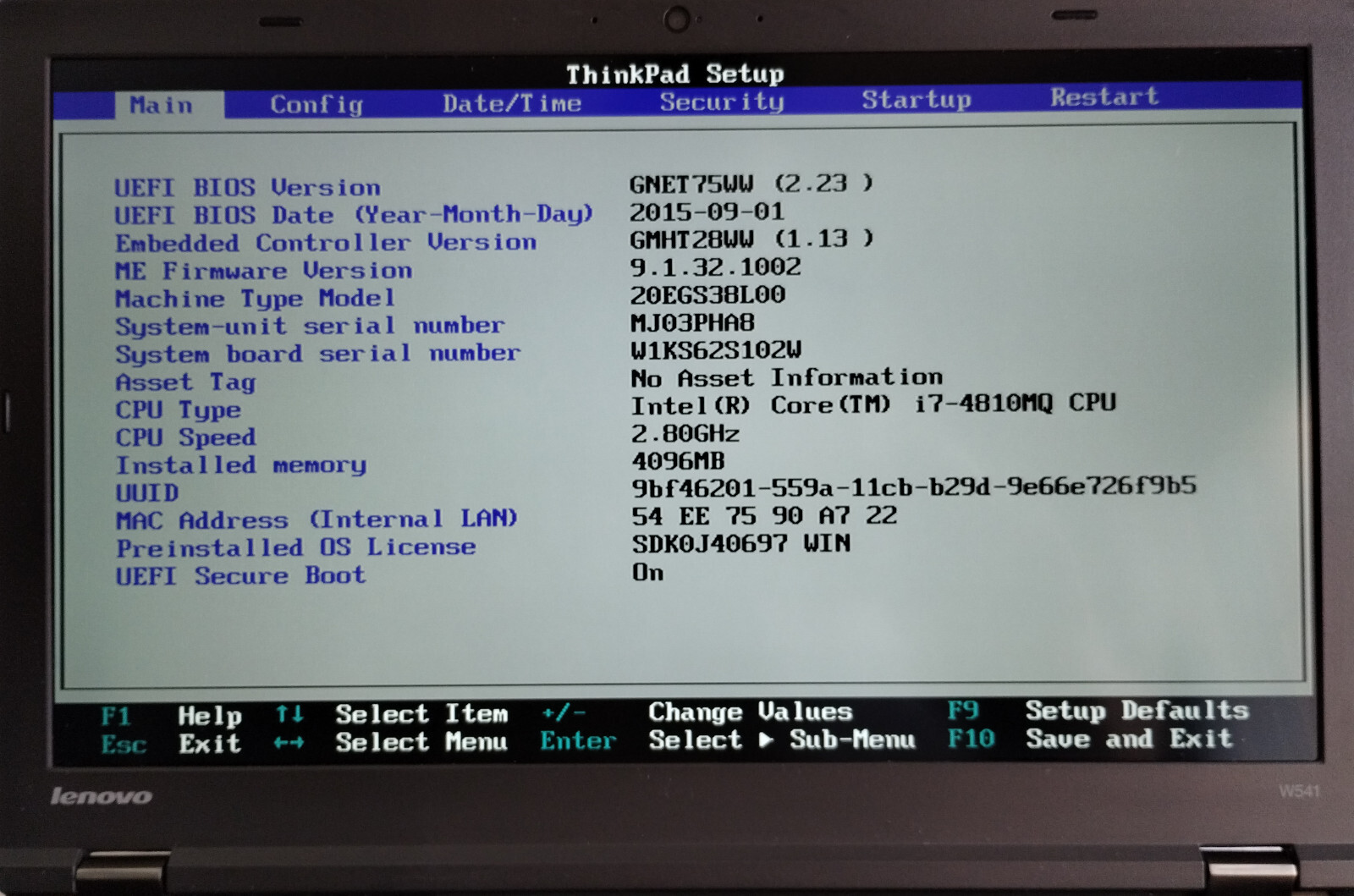 ThinkPad W541, 15″ 3K Screen, i7-4810MQ CPU, 8/16/32GB RAM, 512GB SSD, W10P Lic.