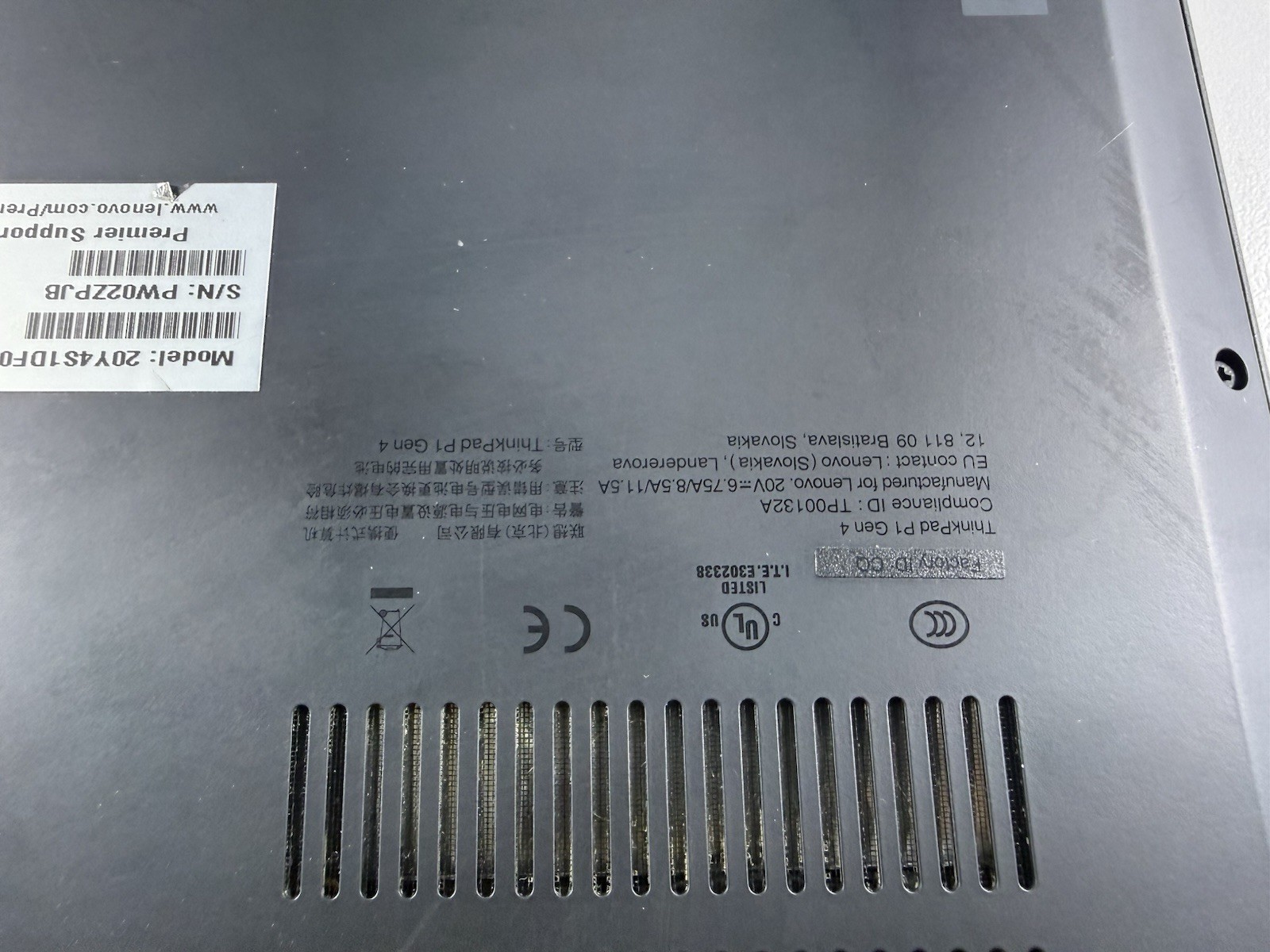LENOVO THINKPAD P1 Gen 4 TOUCH 4k I7-11850H 512GB 16GB RAM NVIDIA T1200 WIN 11