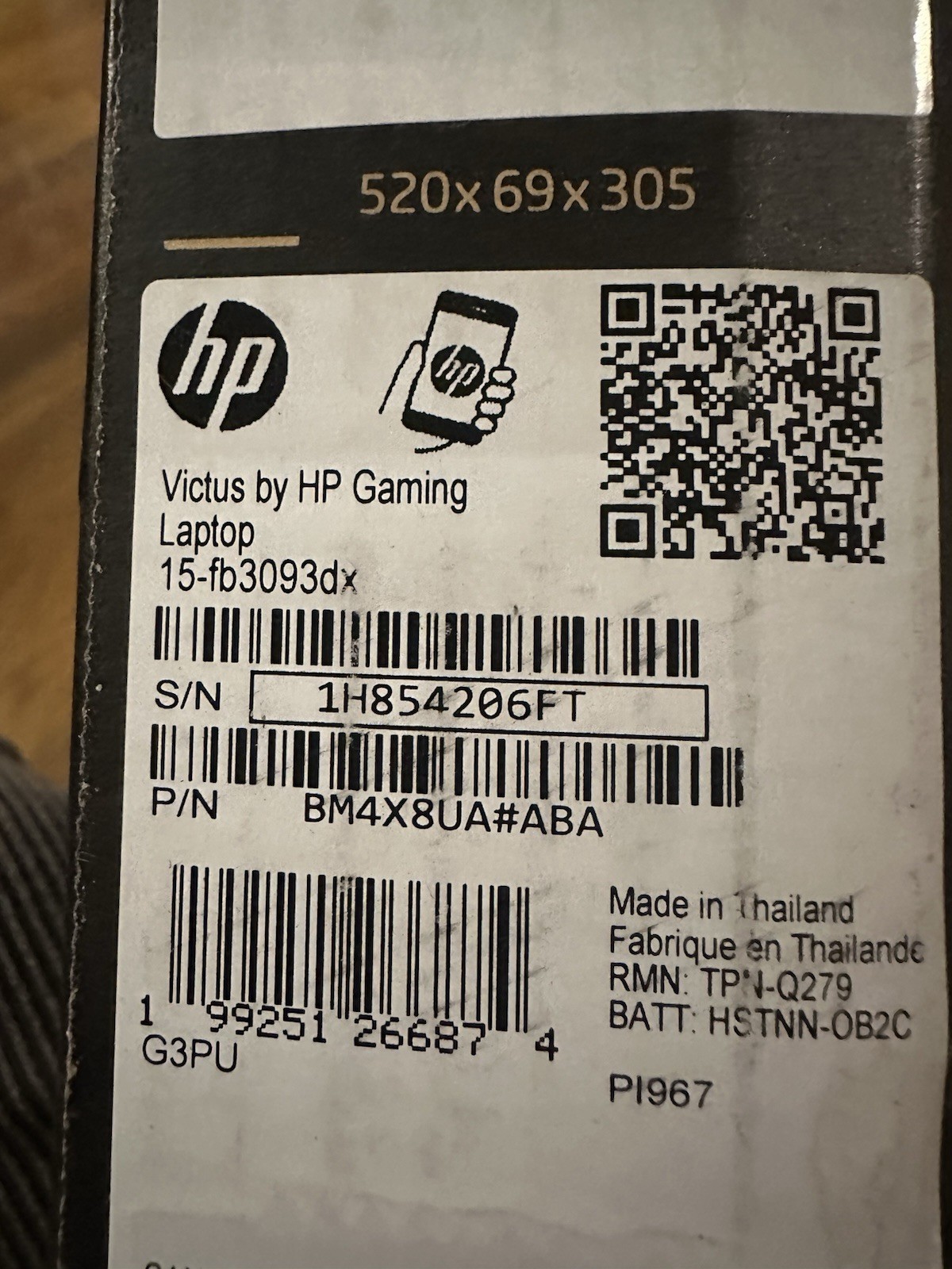 HP Victus 15.6″ AMD Ryzen 7 7445HS/16GB/512GB/GeForce RTX4050 Gaming Laptop