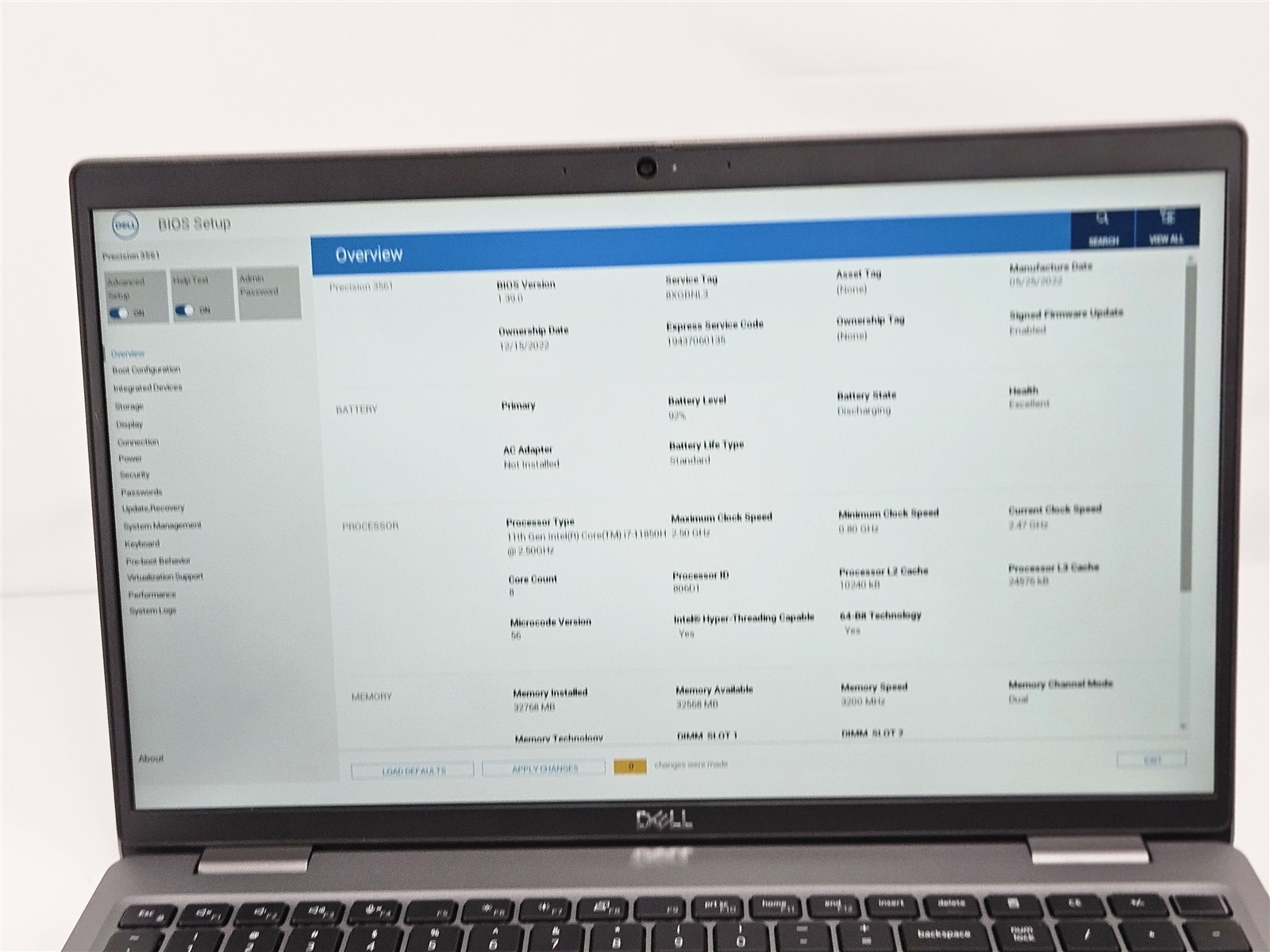 Dell 15.6″ Precision 3561 i7-11850H 32GB RAM 512GB SSD Professional Mobile
