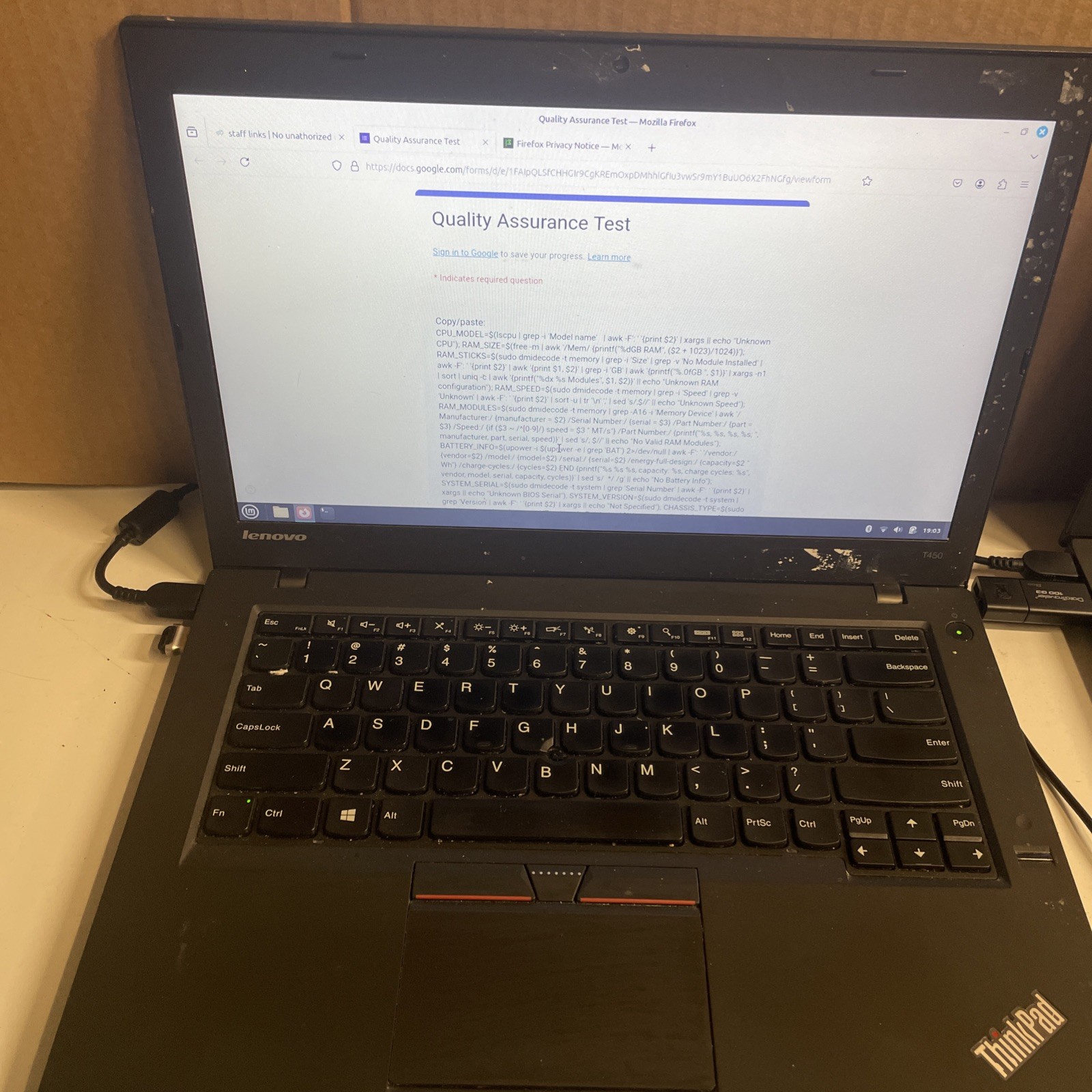Lot of 6 Lenovo ThinkPad | 3x T460 i5-6th Gen | 2x T450 i5-5th Gen | 1x T440p